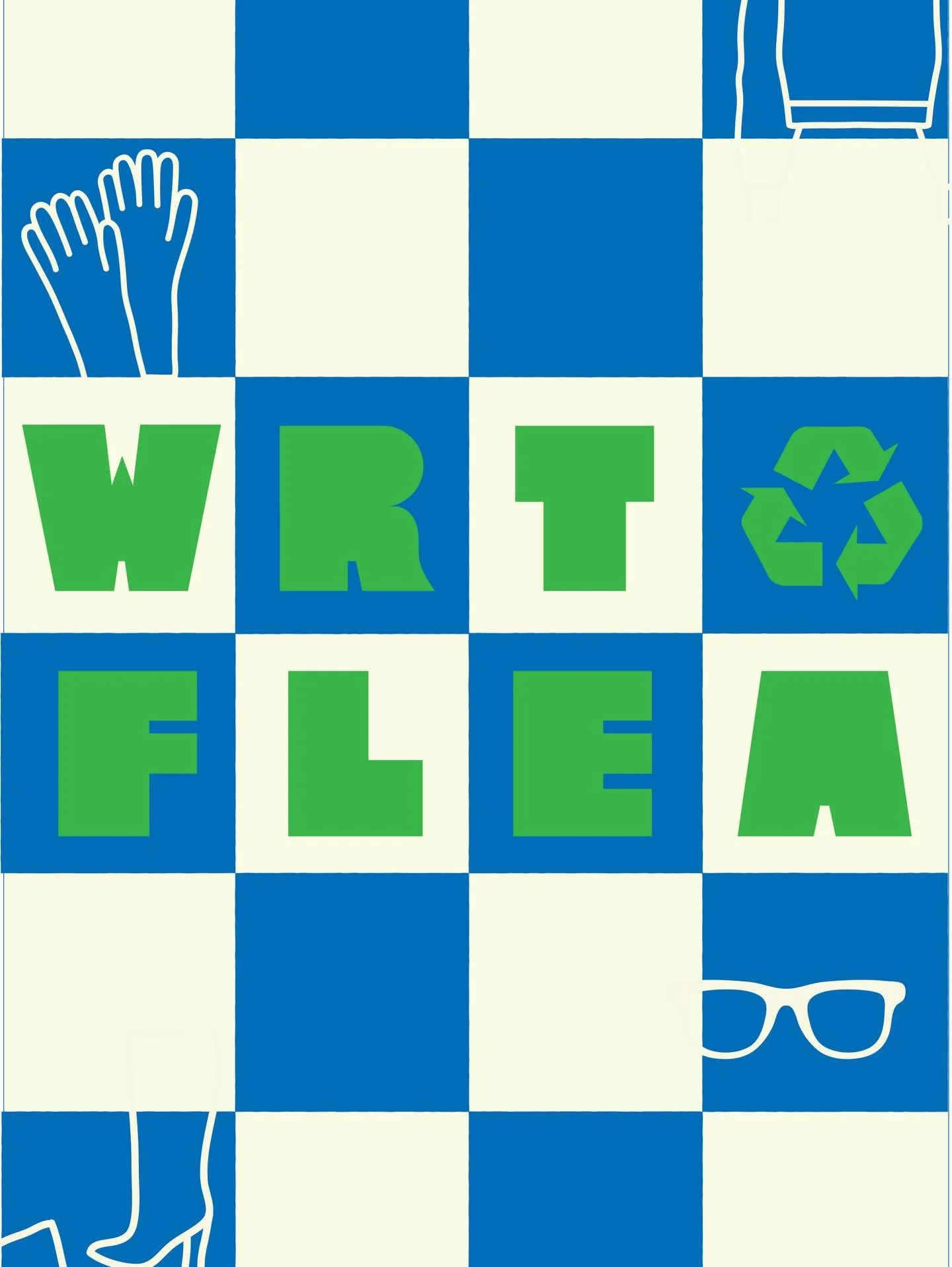 WRT ♻️ FLEA - Today 1-4pm
Don&rsquo;t miss it! 

@wrtflea 
@marinweinberg 
Logo + brand design by @robynmillerdesign 

#wrtflea #robynmillerbrands #robynmillerdesign #branddesigner