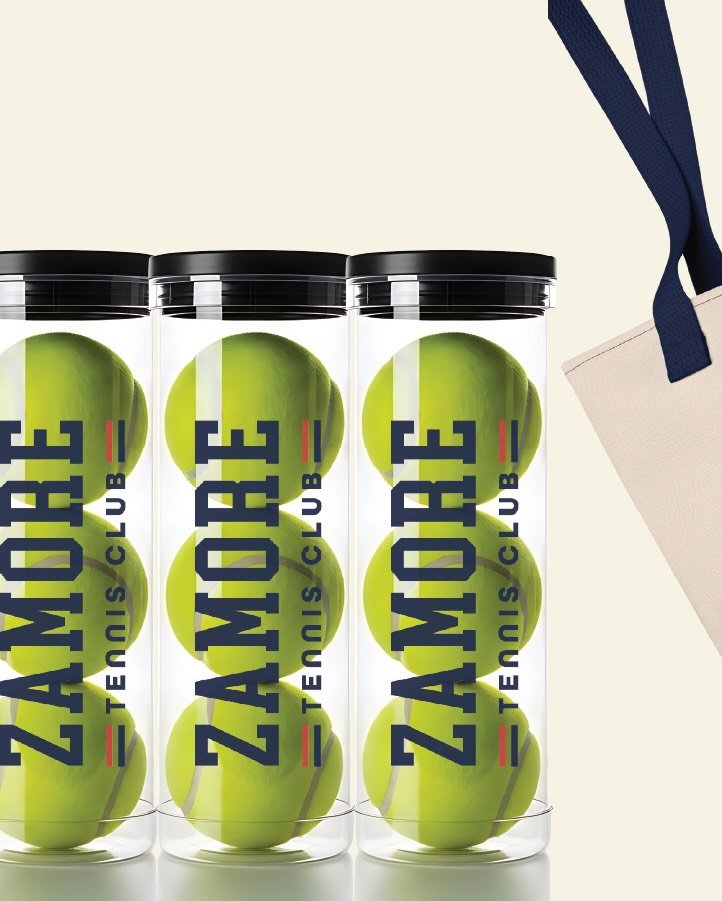 Party logos look great on merch! Personalized ball canisters &amp; swag bag 
❤️🎾💙 Designed by @robynmillerdesign 

#mitzvahswag #mitzvahdesigner #tennistheme #aprestennis #robynmillermitzvahs