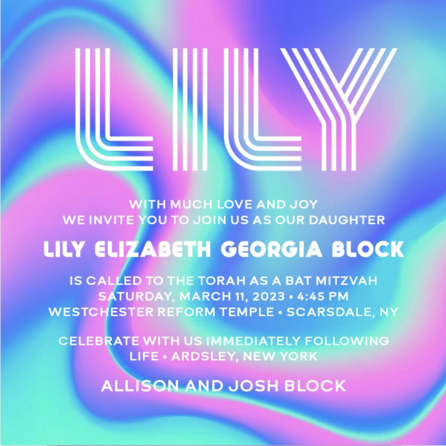 lily's bat mitzvah