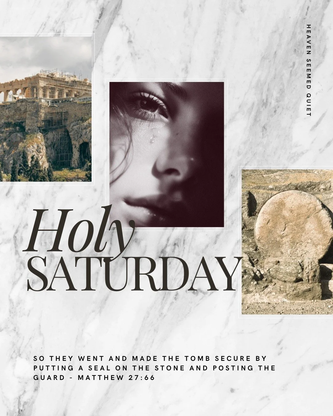 Holy Saturday - here's the deal: everything goes quiet. Jesus is in the tomb, sealed and guarded, while the disciples just sit in the shock of it all&mdash;grieving, confused, and keeping the Sabbath like they&rsquo;re supposed to&hellip; but nothing