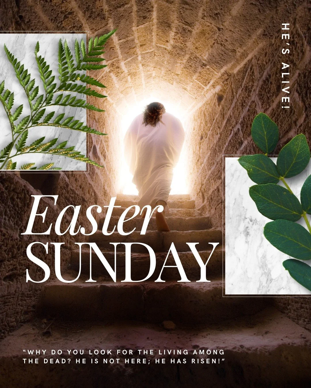 GET TO CHURCH! 
HE IS RISEN! 
👇🏼
Matthew 28:1 After the Sabbath, at dawn on the first day of the week, Mary Magdalene and the other Mary went to look at the tomb.

2 There was a violent earthquake, for an angel of the Lord came down from heaven and