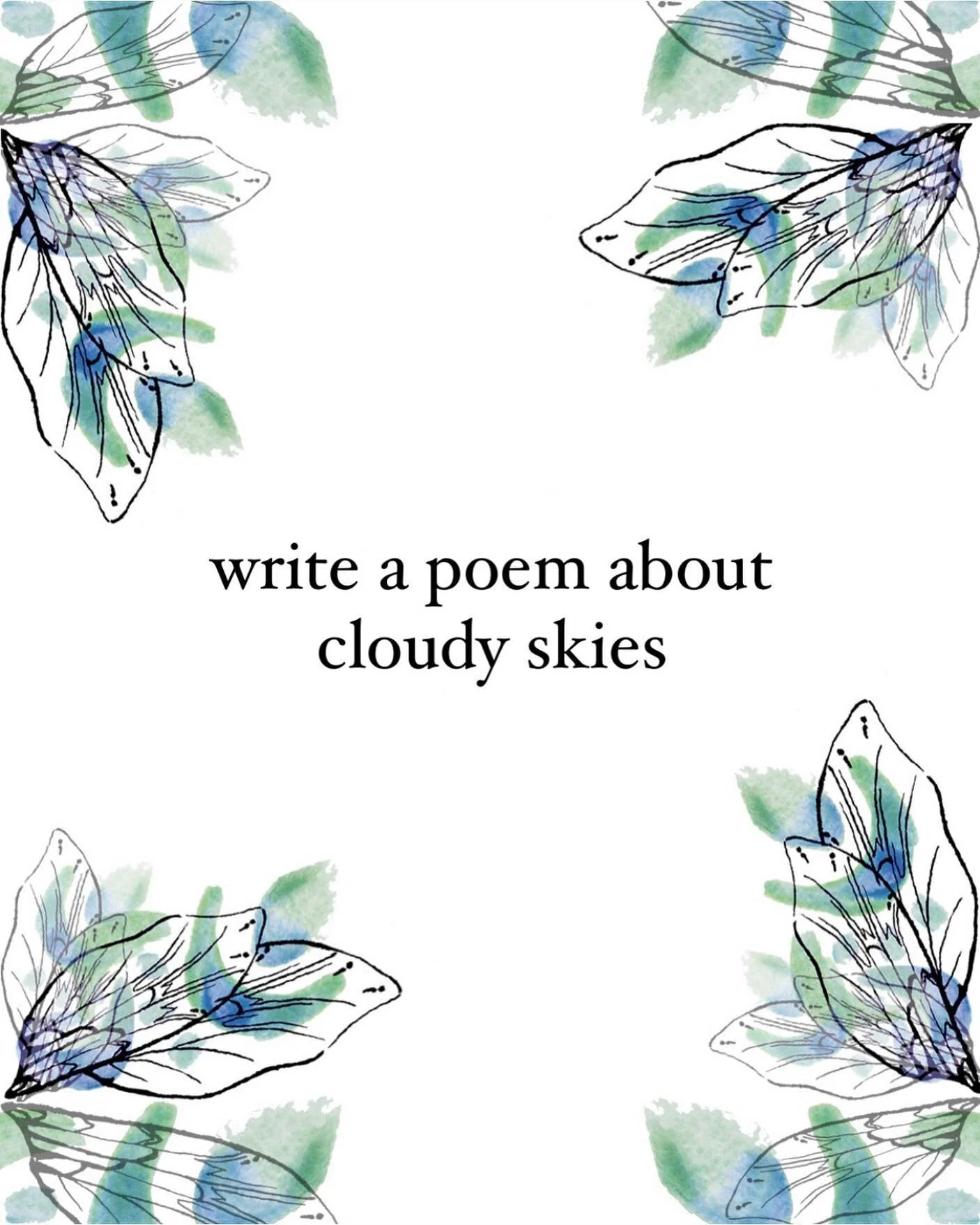Write a poem about cloudy skies, and tag us in your post for the chance to be featured on our Stories 🖋️

You can save this prompt for later, since we don&rsquo;t have deadlines. Don&rsquo;t forget to let us know which prompt you used 💙

#poetrypro