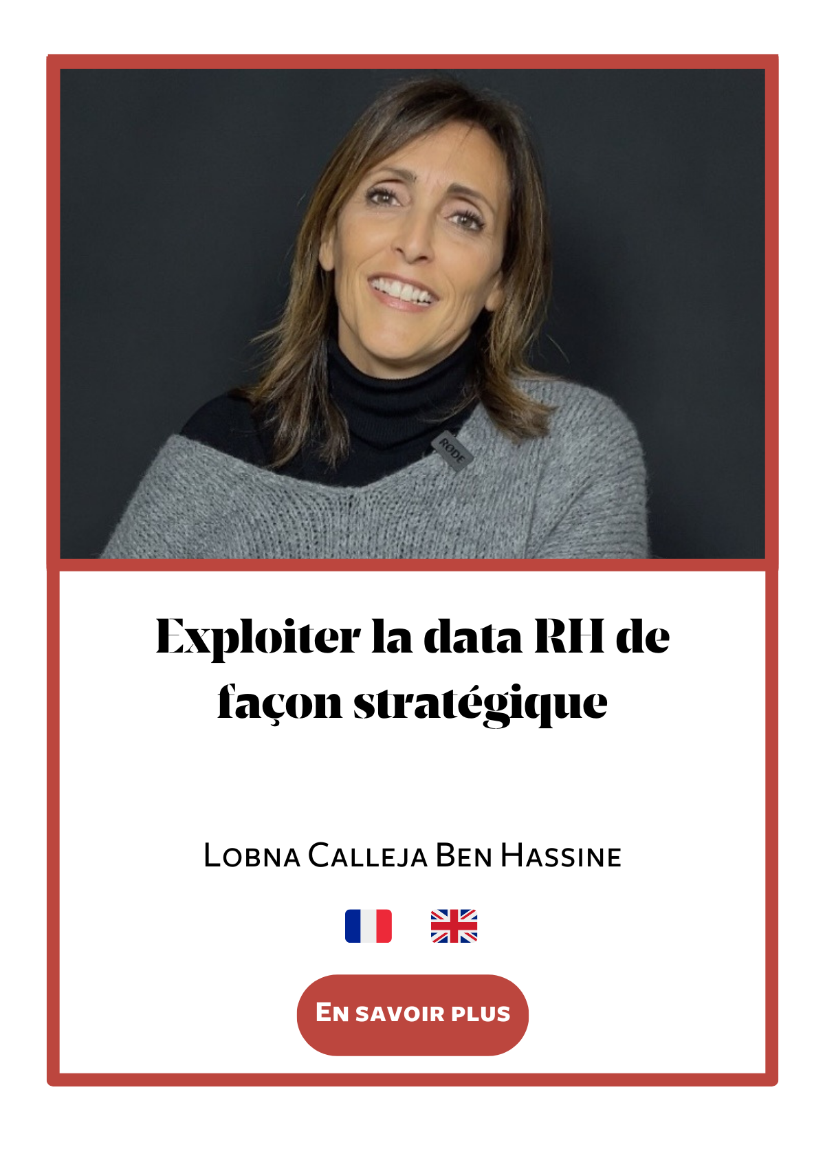 Formation Intelligence Artificielle – Exploiter la data RH de façon stratégique, responsable et efficace - Lobna Calleja Ben Hassine
