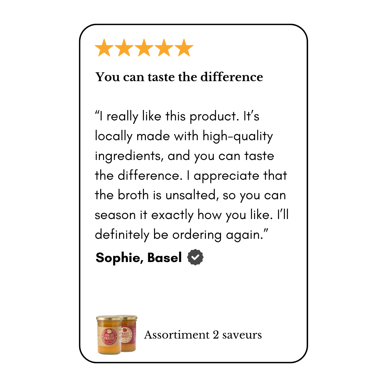 5 star review, You can taste the difference