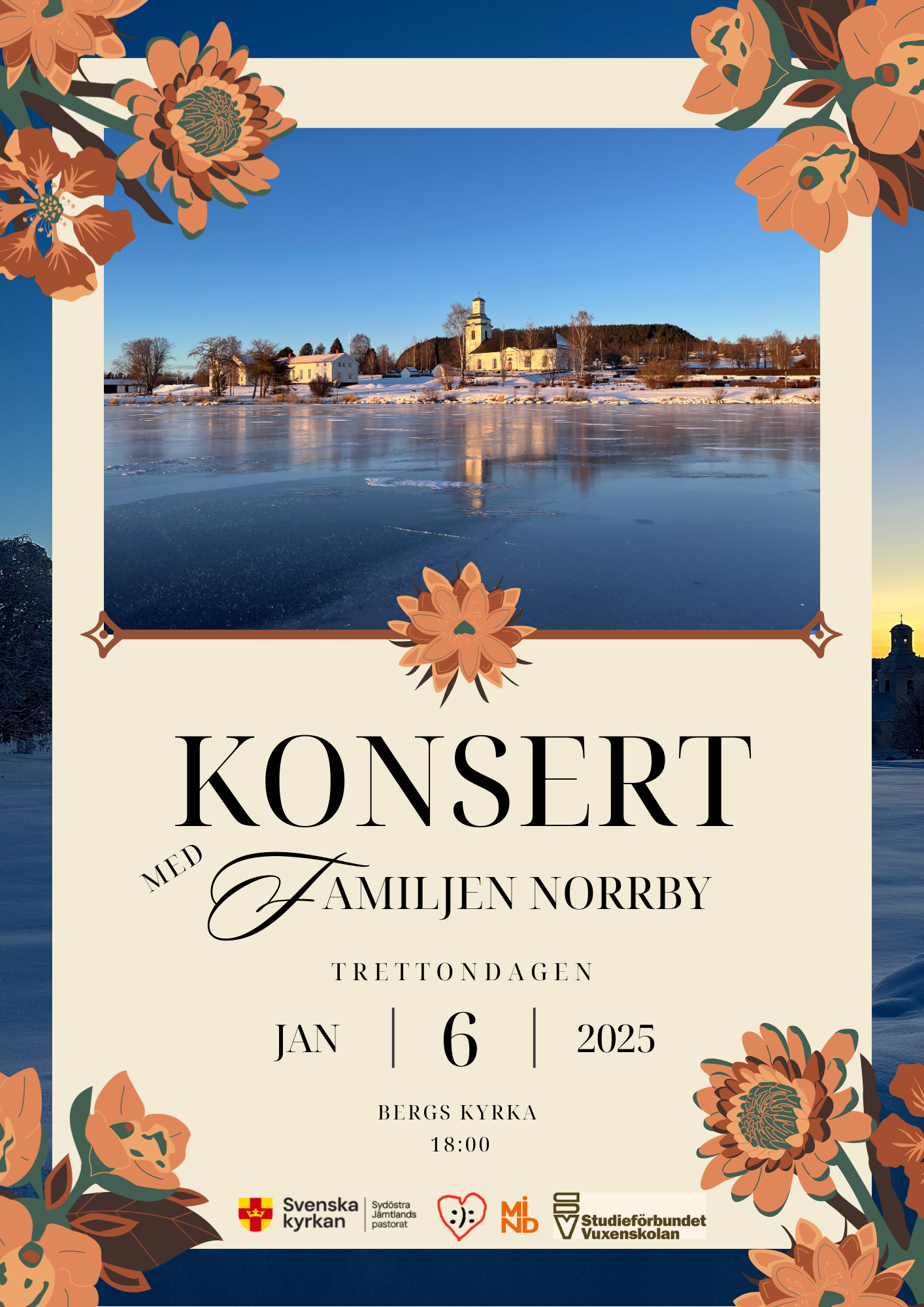 Trettondagskonsert med Familjen Norrby i Bergs kyrka - Jämtland