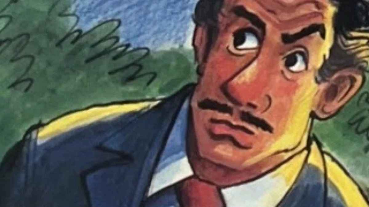 Original cassette box artwork of Blackgaard, a man seemingly in his 40s with a mustache and wearing a suit.