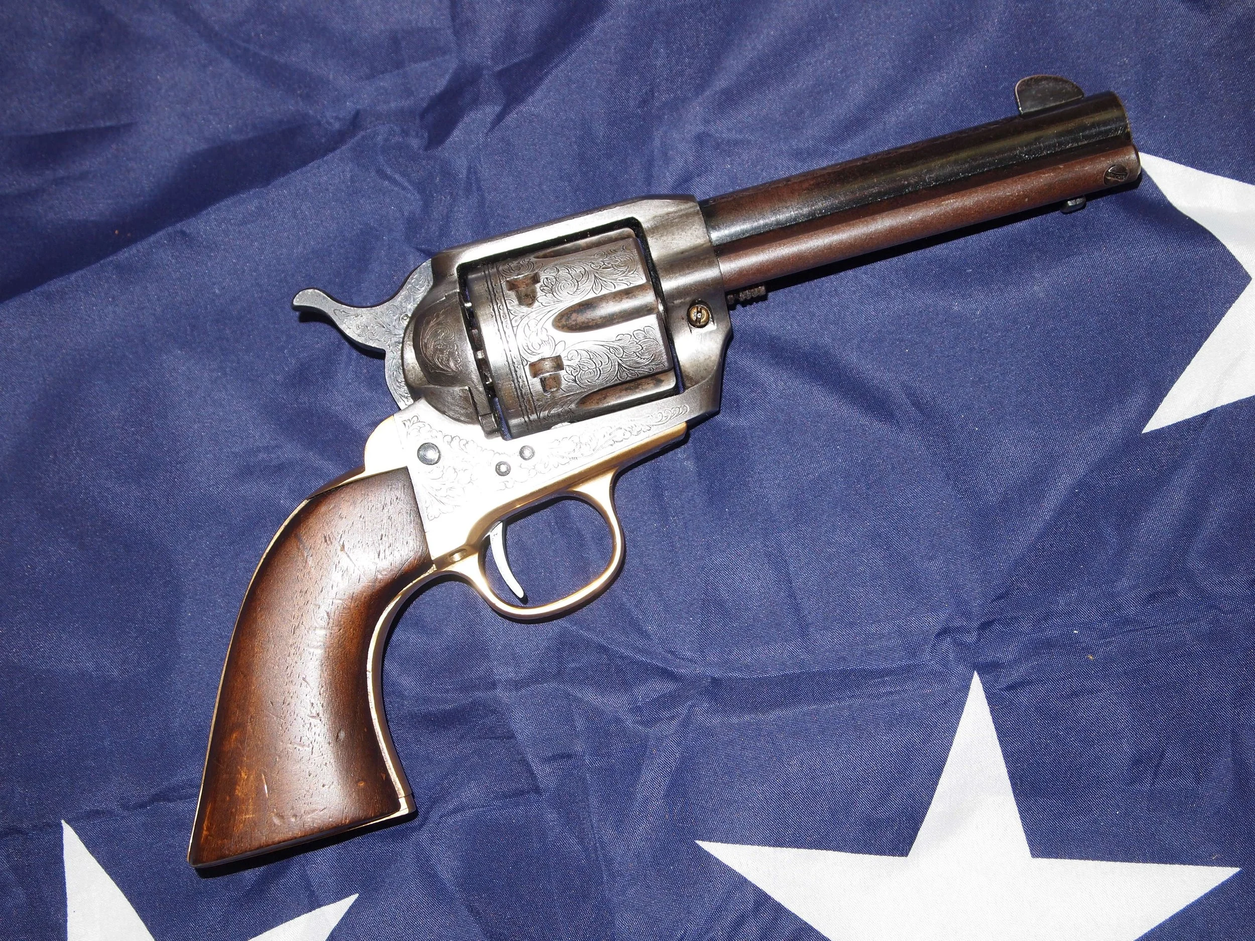 WP7  4 3/4" Engraved Colt Peacemaker 9mm