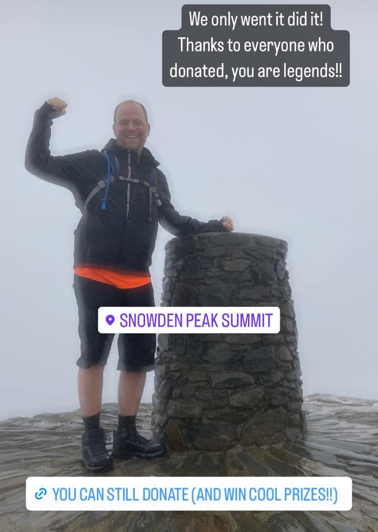 Well that was painful, but we made it!!

https://www.justgiving.com/crowdfunding/finleyssnowdonchallenge