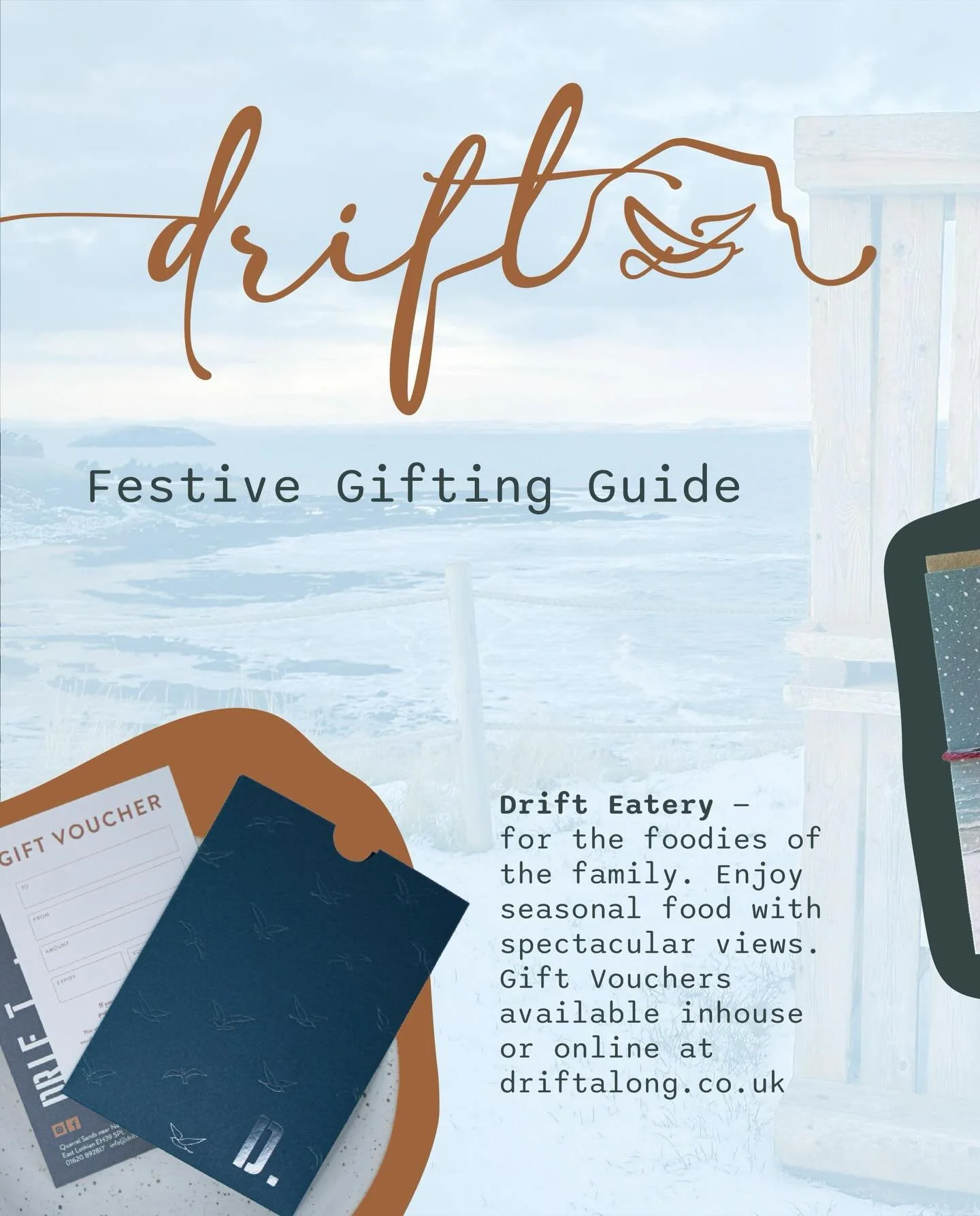 Introducing the Drift Christmas Gift Guide 2025 🎄✨ This year, please shop small and consider the gift of experiences here at Drift, Escape Saunas and Seek Dog Park&mdash; or pop in to Drift to discover local artisan products from: 

- @bonzoart 
- @