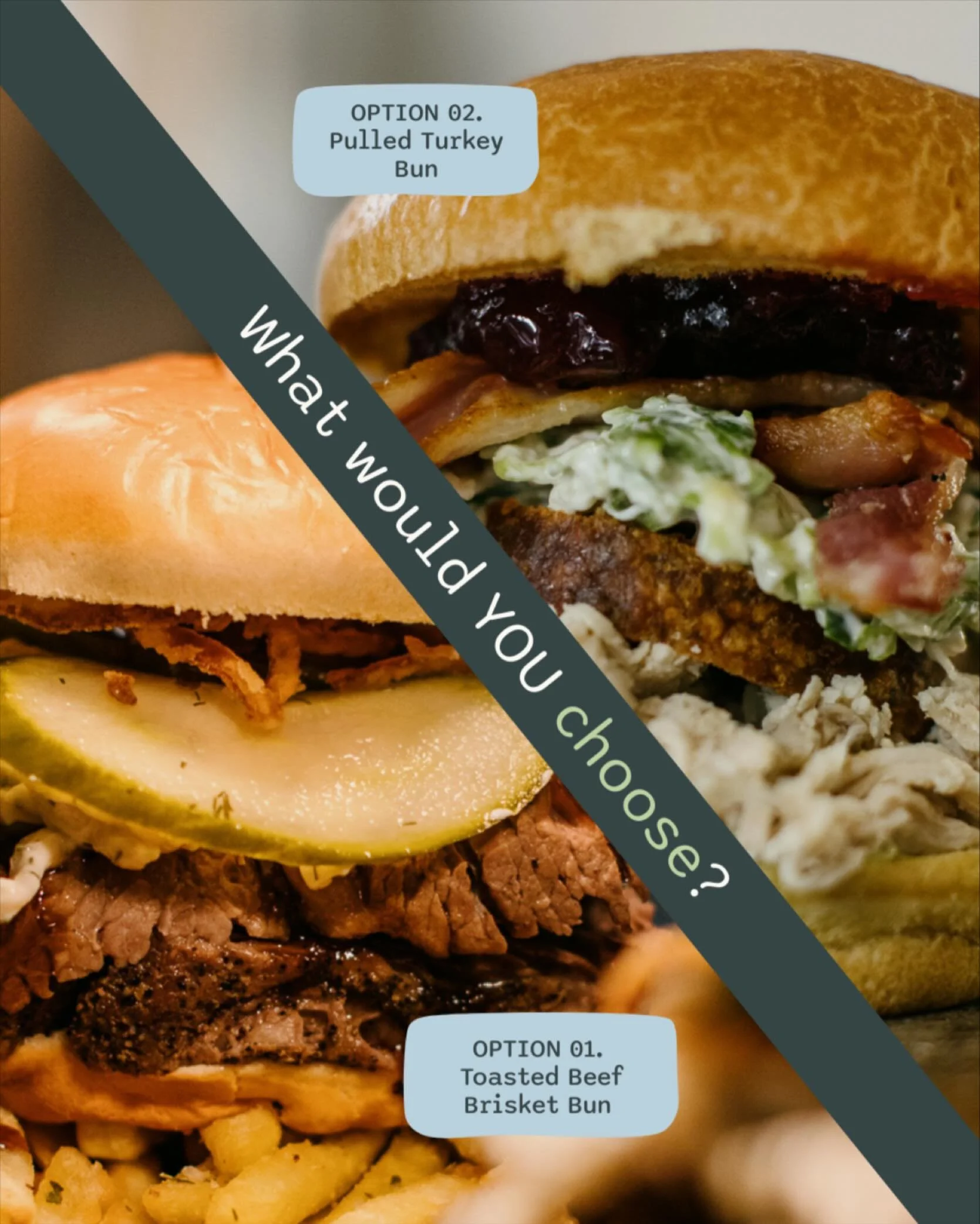 Which burger are you choosing? 🍔 Let us know in the comments!

Our seasonal Turkey Burger is only here for a limited time and will be leaving the menu next Thursday - so don&rsquo;t miss your chance to enjoy it while you can.

#BurgerLovers  #Season