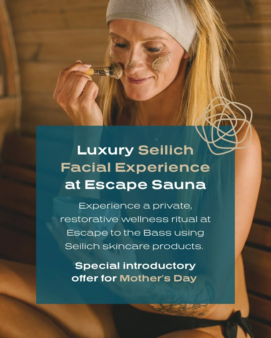 Introducing the Luxury Seilich Facial Experience at Escape to the Bass Sauna

Experience a private, restorative wellness ritual at Escape to the Bass which includes:

-One-hour private sauna session
-Cold plunge to refresh
-Five-step facial ritual wi