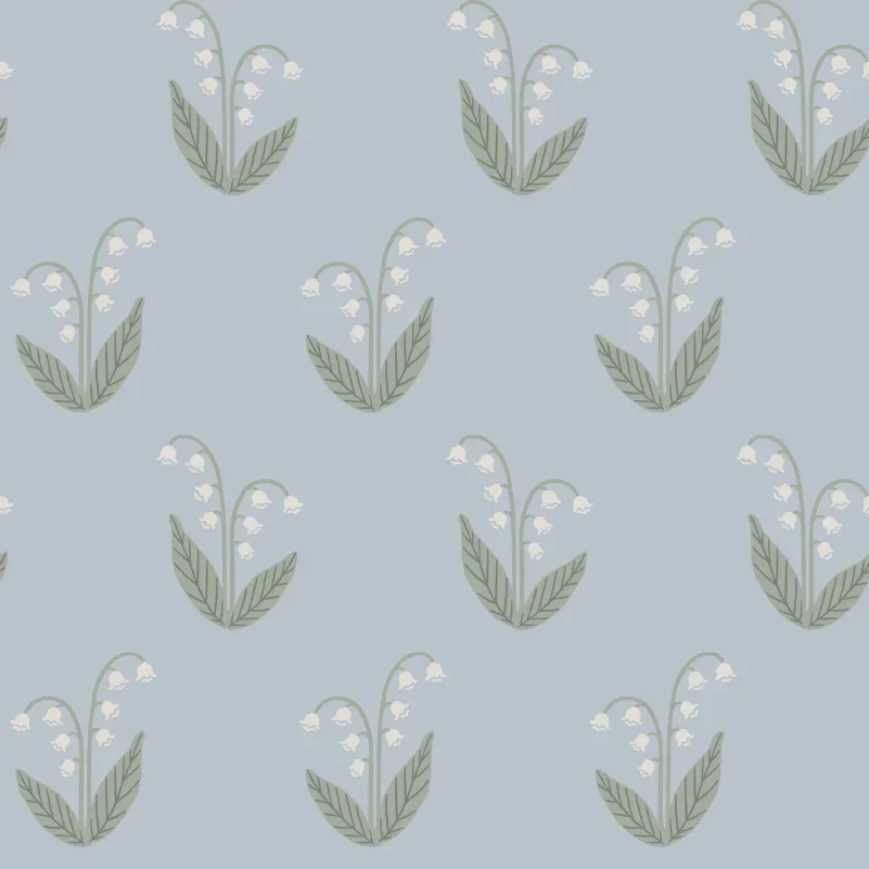 PAPEL PINTADO LIRIOS AZUL CLARO