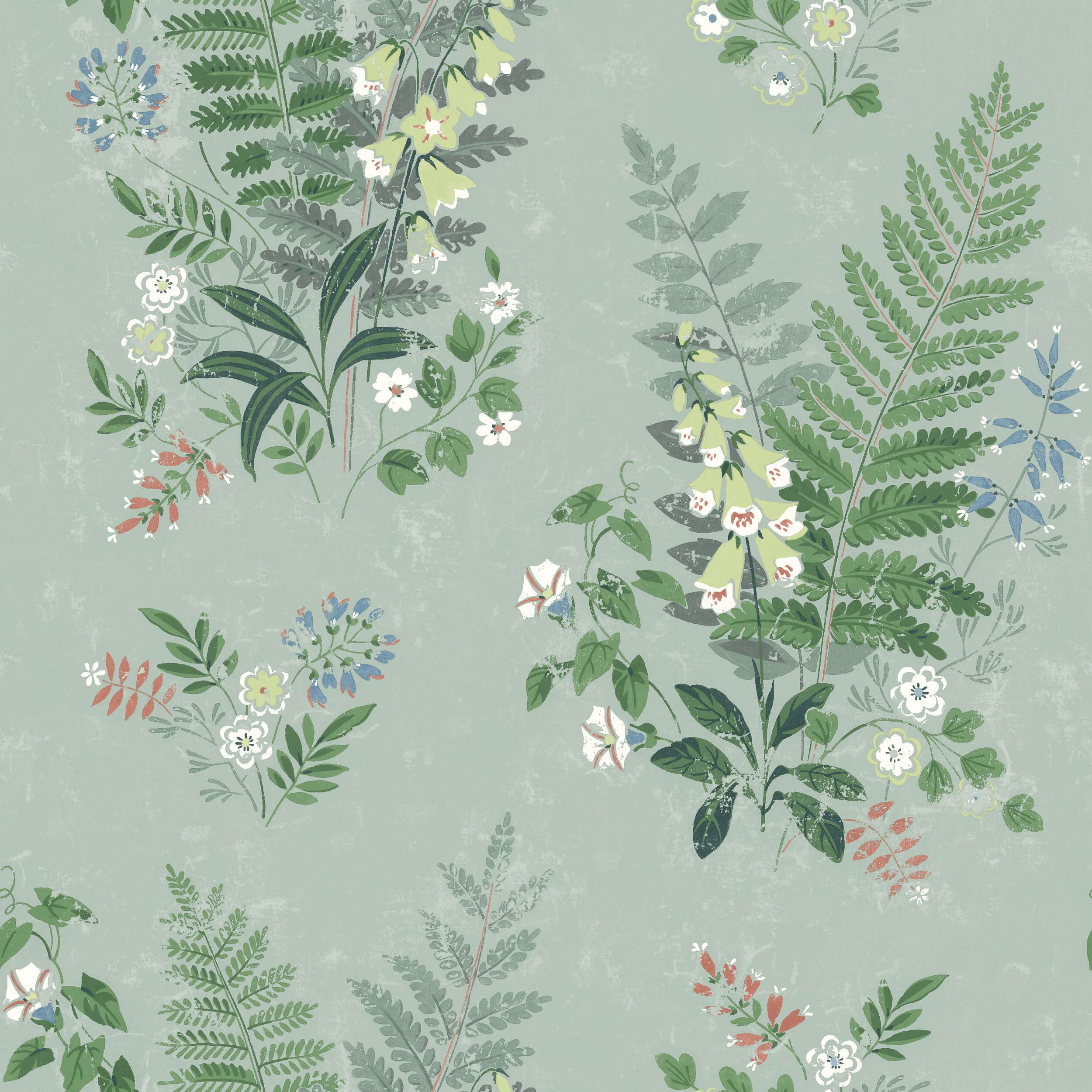PAPEL PINTADO FOXGLOVE VERDE AGUA