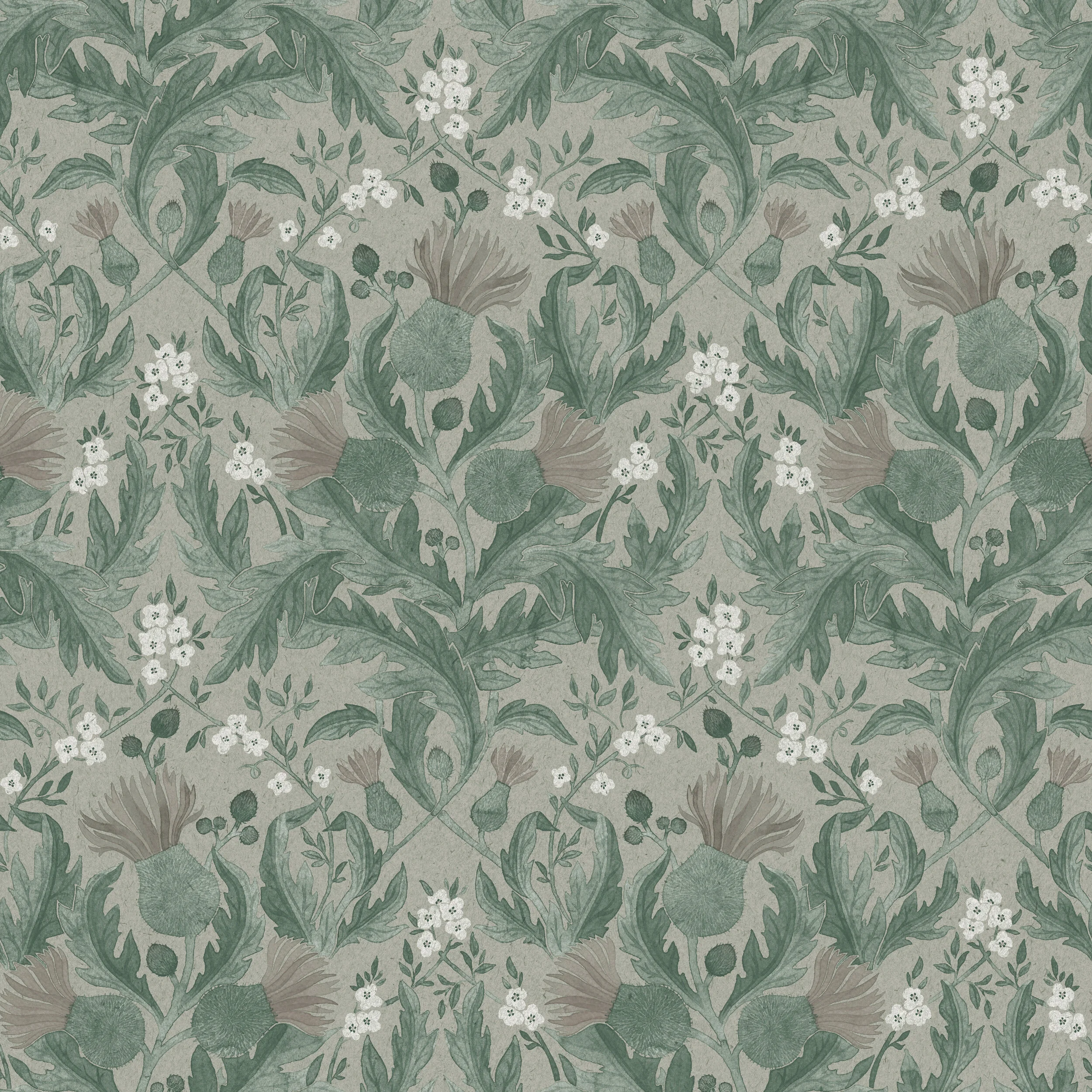PAPEL PINTADO CARDOS VERDE