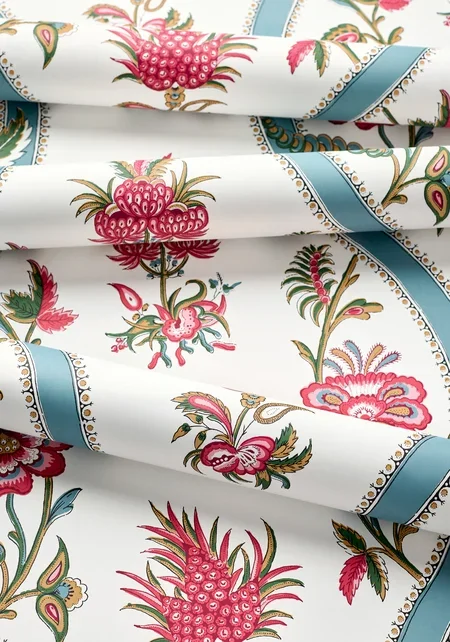 Indienne-RibbonFloralWP-raspberry-teal-rolls.jpg.webp