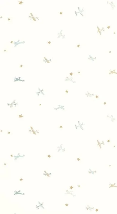 PAPEL PINTADO AVIONES AZUL