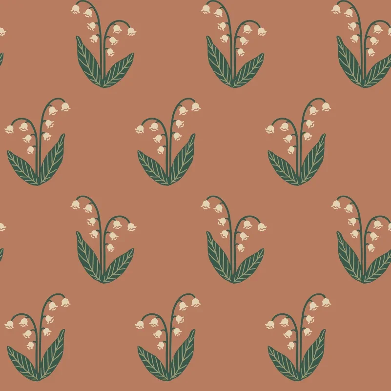 PAPEL PINTADO LIRIOS TERRACOTA