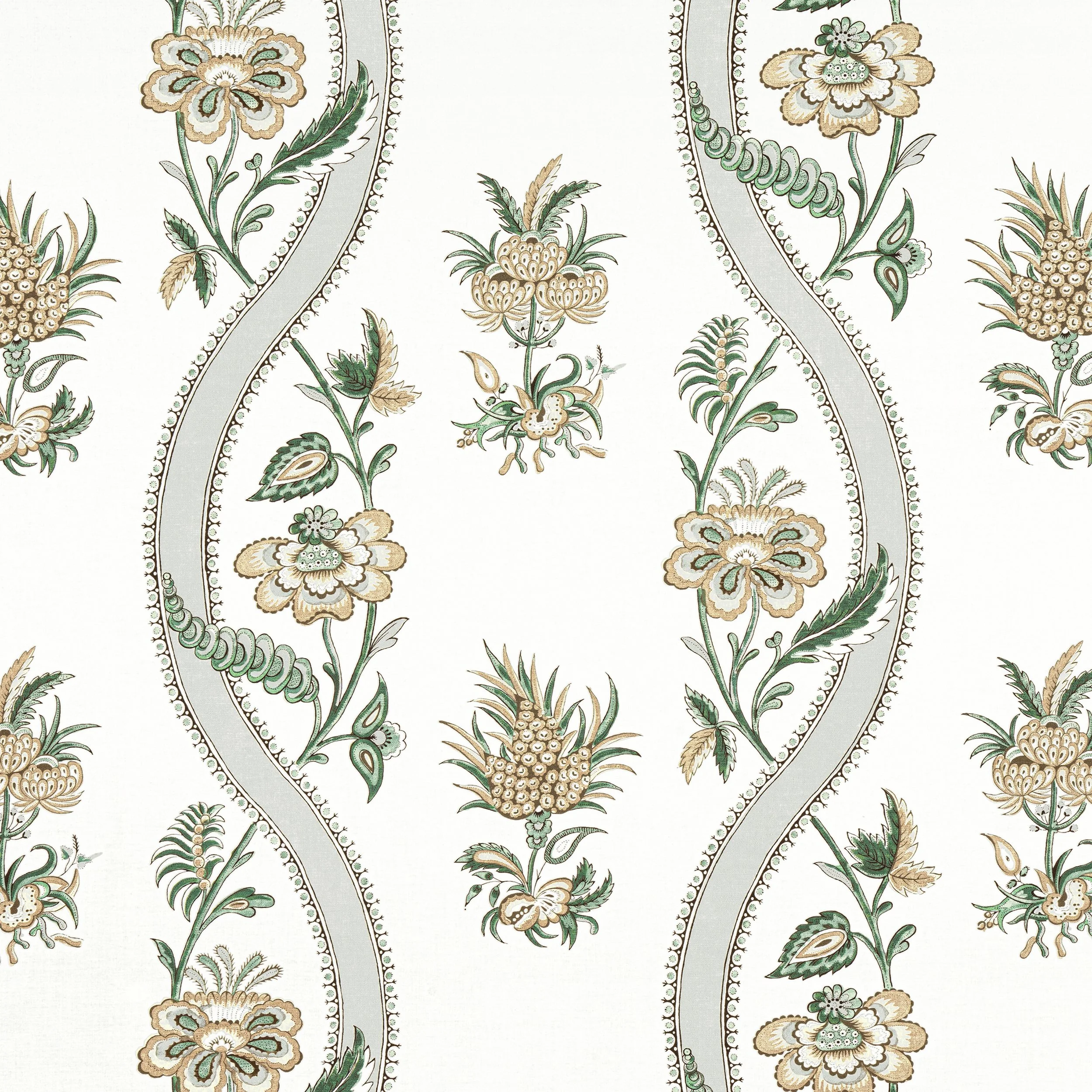 TELA RIBBON FLORAL VERDE