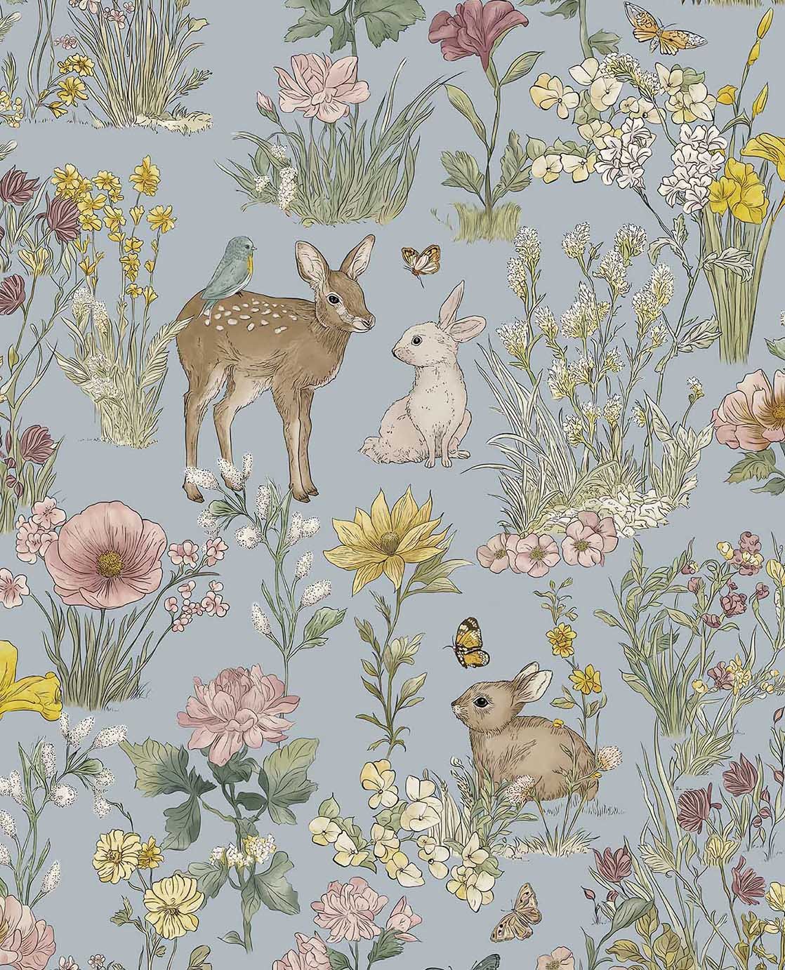 PAPEL PINTADO WONDERLAND AZUL