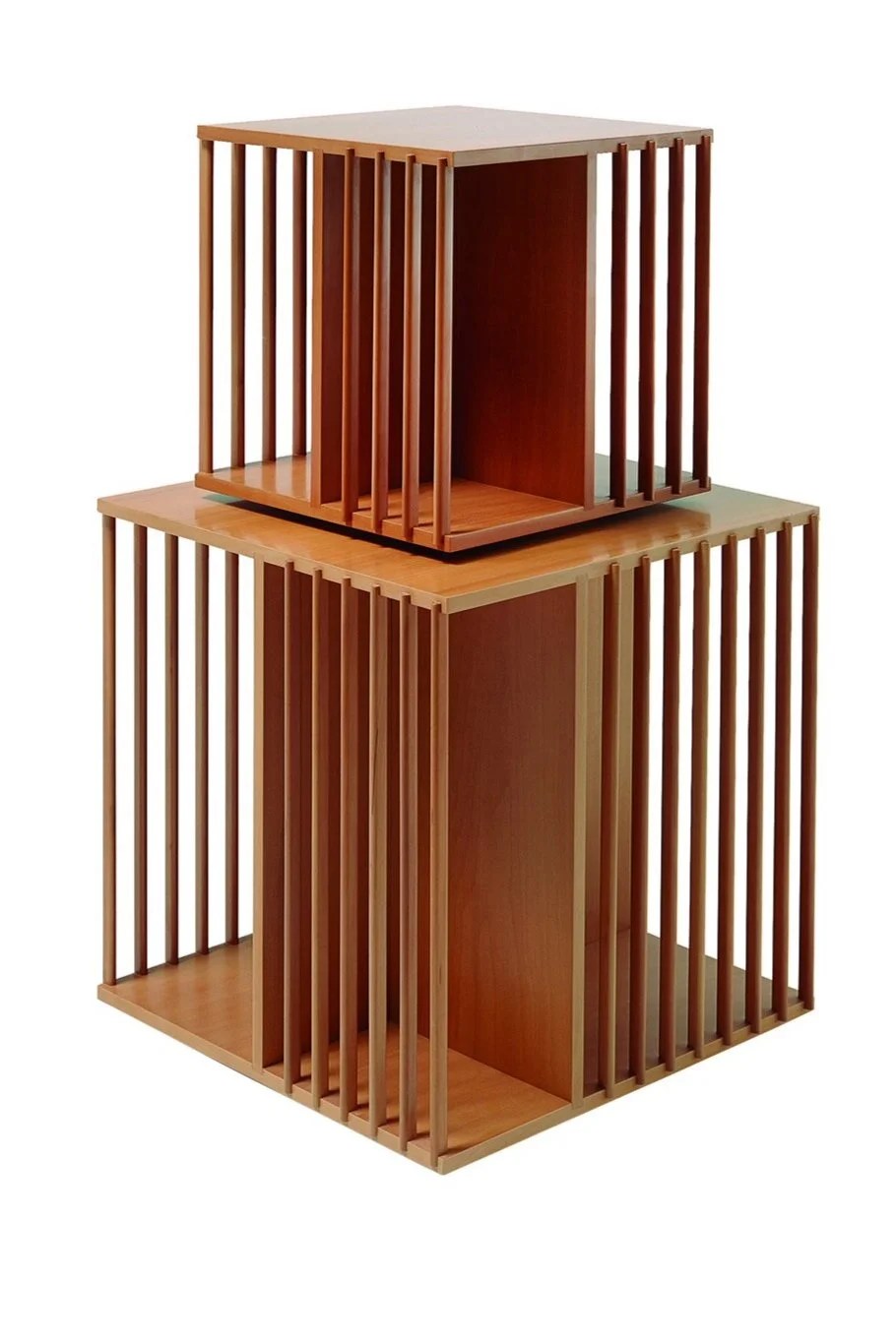 Bottega Ghianda&nbsp; Rotating desk bookcase&nbsp; Design Cini Boeri, 1989&nbsp; Pear wood&nbsp; cm 35 x 35 x h 35&nbsp; A historic piece for Bottega Ghianda, still in production, it represents the best of what can be achieved through a partnership …