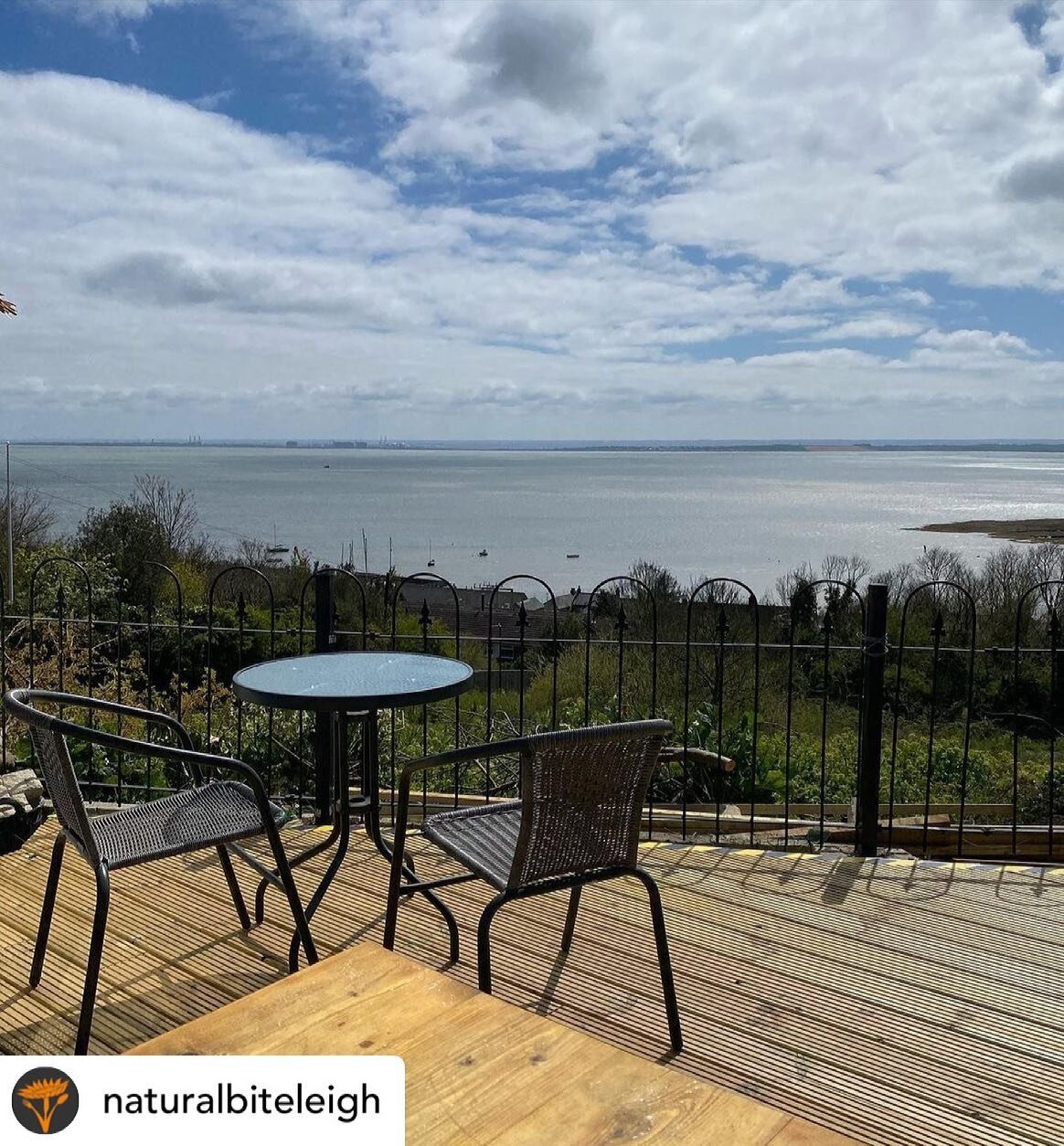 Very best of luck to our friends at @naturalbiteleigh as they open their new garden terrace today and welcome customers to dine with them outside. We had an exclusive taste testing yesterday and it was fantastic!

Just look at that view! 😍

#welcome