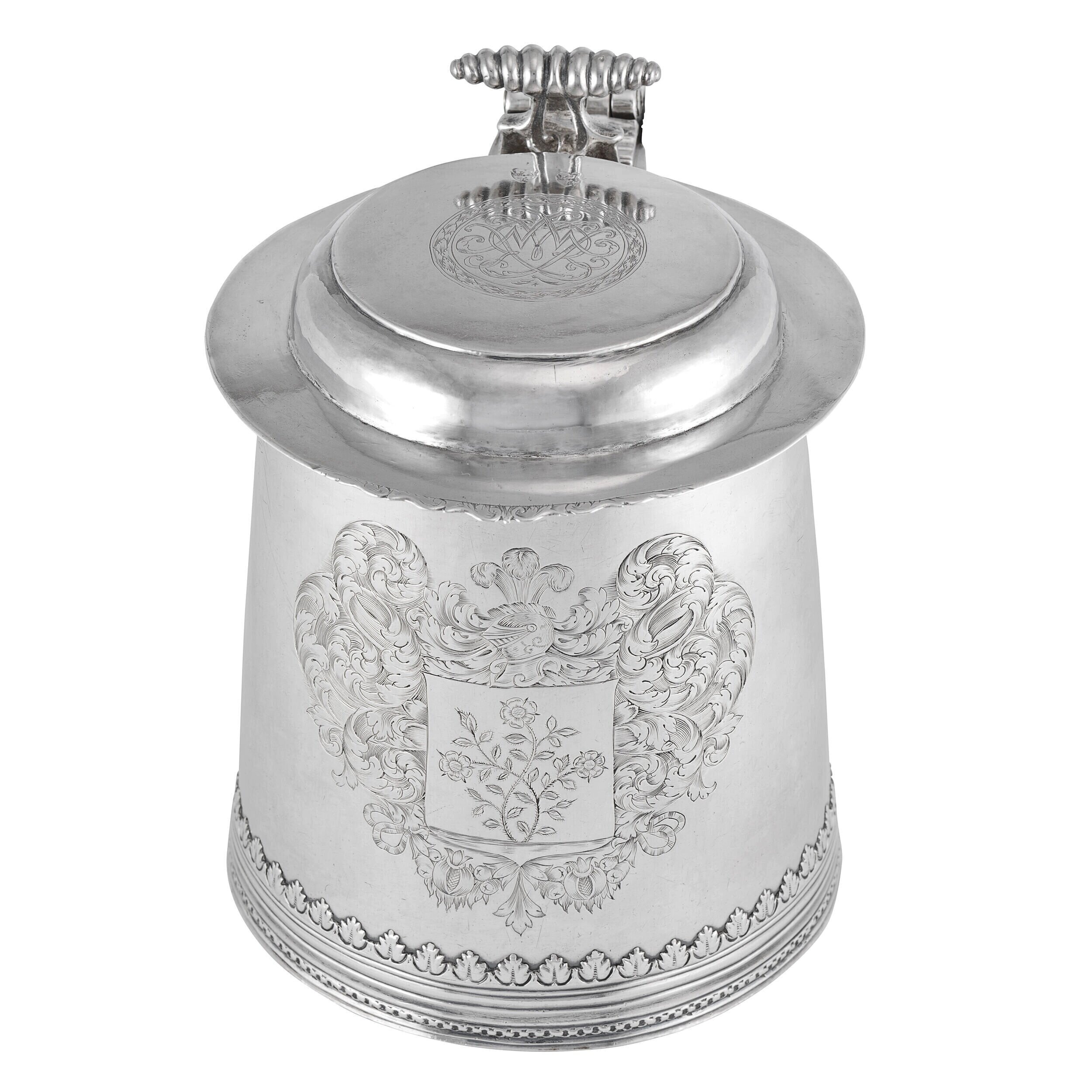 My design was drawn from the intricate scrollwork on this tankard by Benjamin Wynkoop