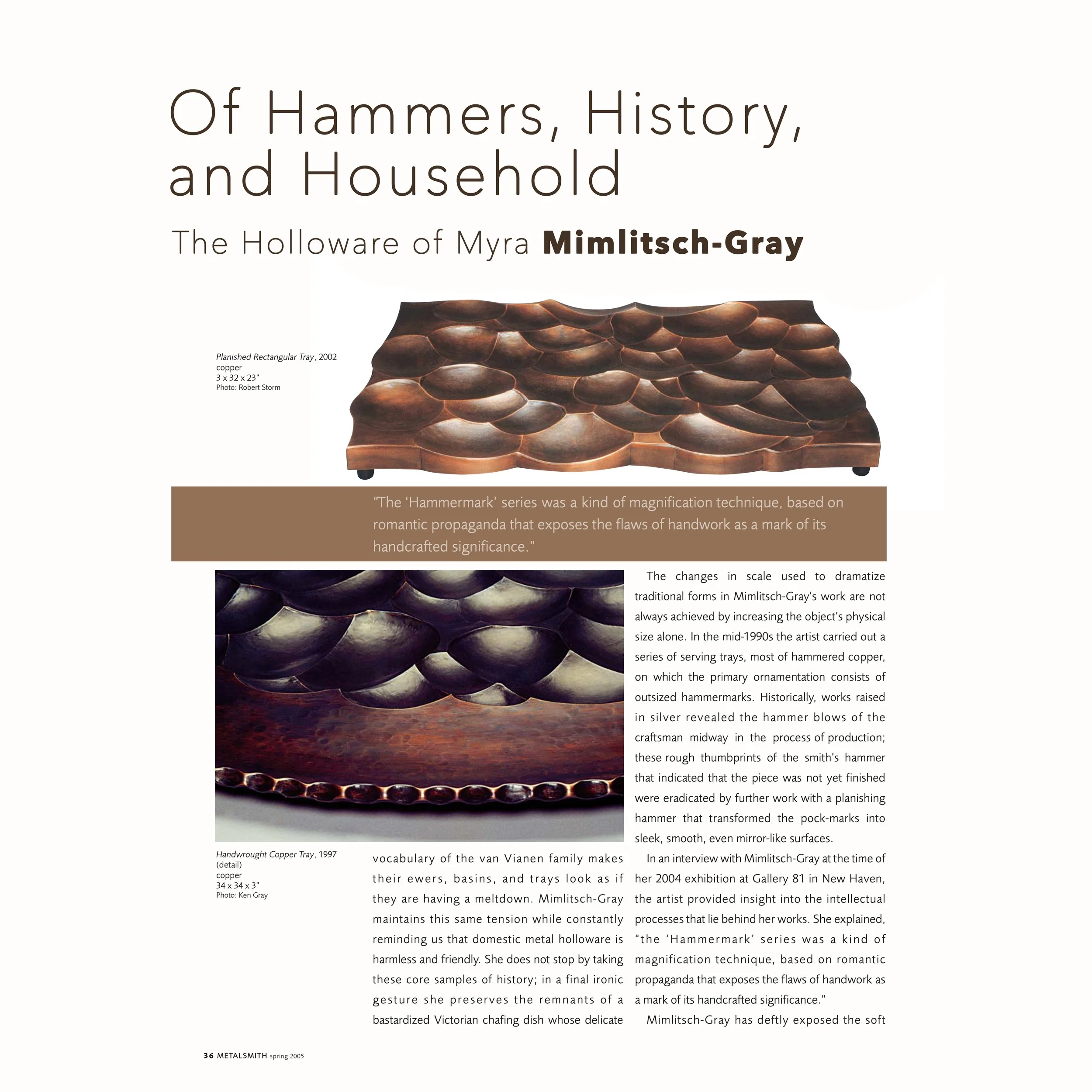 Metalsmith Magazine Feature, 2005