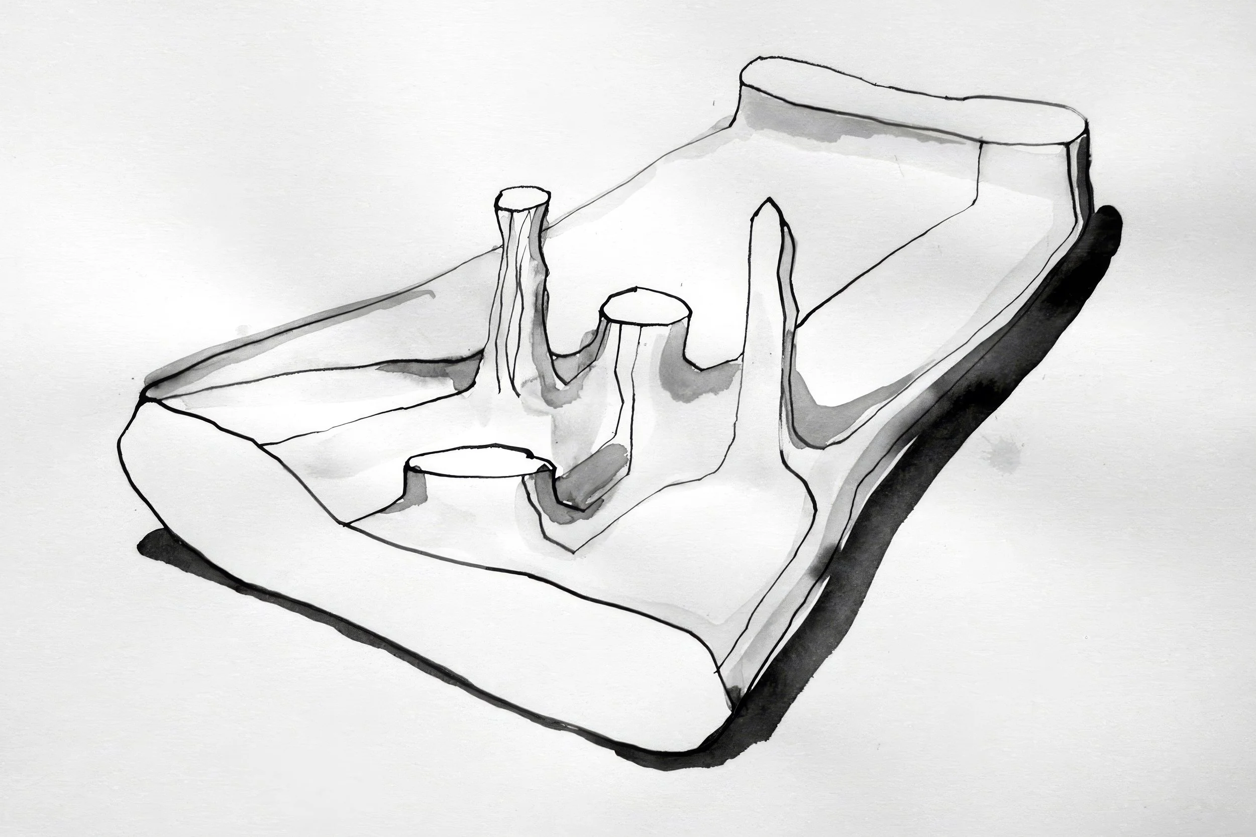 Wooden Study II, Ink on paper