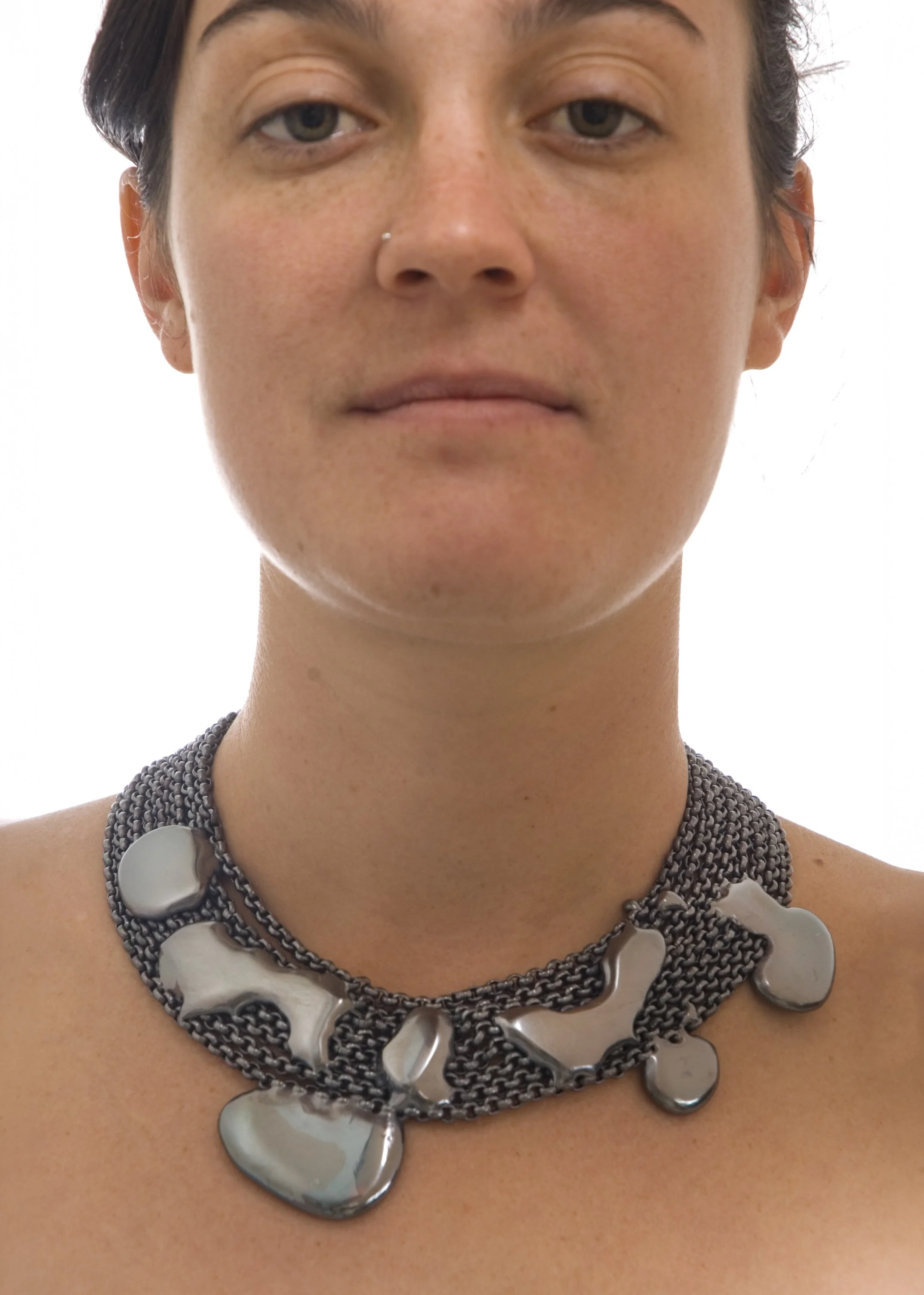 Molten Collar, 2006. Silver-plated tin