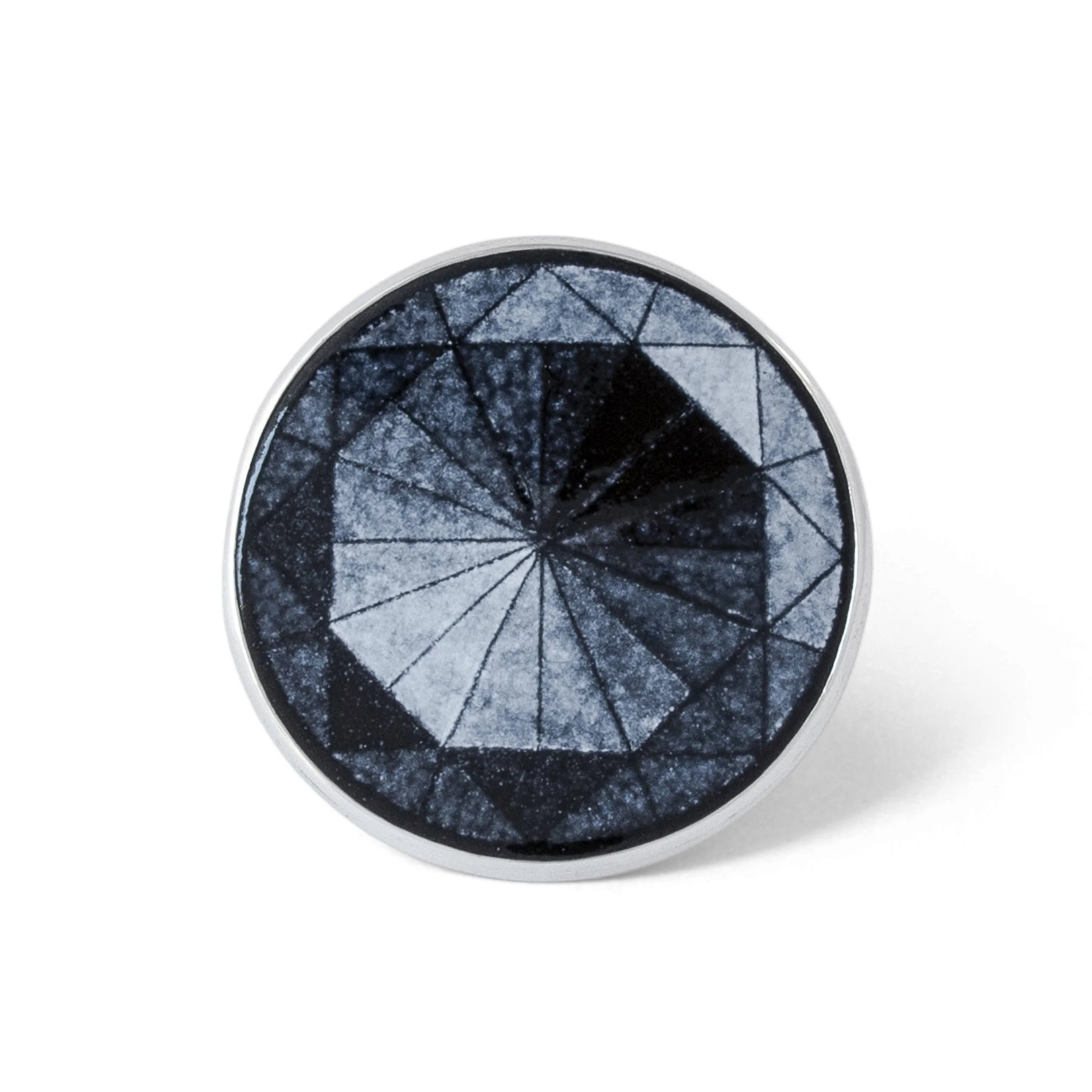 Grisaille Ring, silver, vitreous enamel