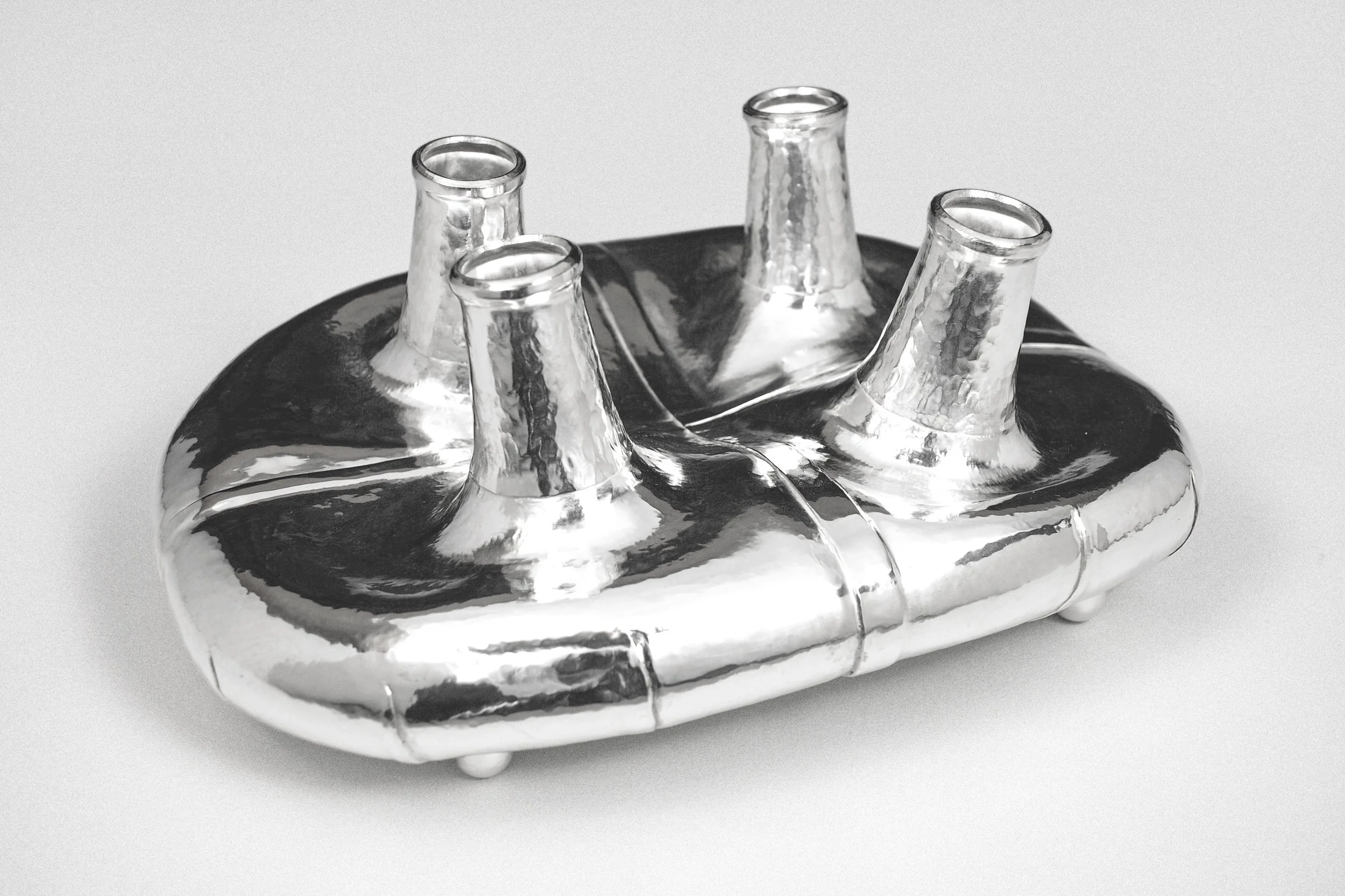 Driftware, 2006. Silver, 18k Gold, 5 x 9 x 12in.