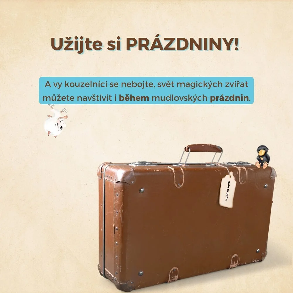 Cestujte, hrajete si a objevuje. Dělejte vše co vás baví a u čeho si odpočinete.
Nabijte své baterky 🔋
A pokud si během prázdnin najdete čas ponořit se do světa kouzel, jste vítáni! 🐾
⏳1,5 h z&aacu