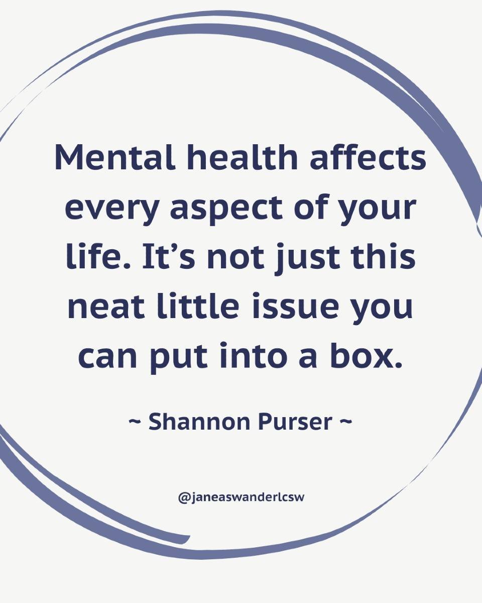 The mind creates categories in the attempt to organize and make sense of life.

These categories make it easy to believe that aspects of ourselves are separate from one another.

Mental health, emotional health, physical health, and spiritual health 
