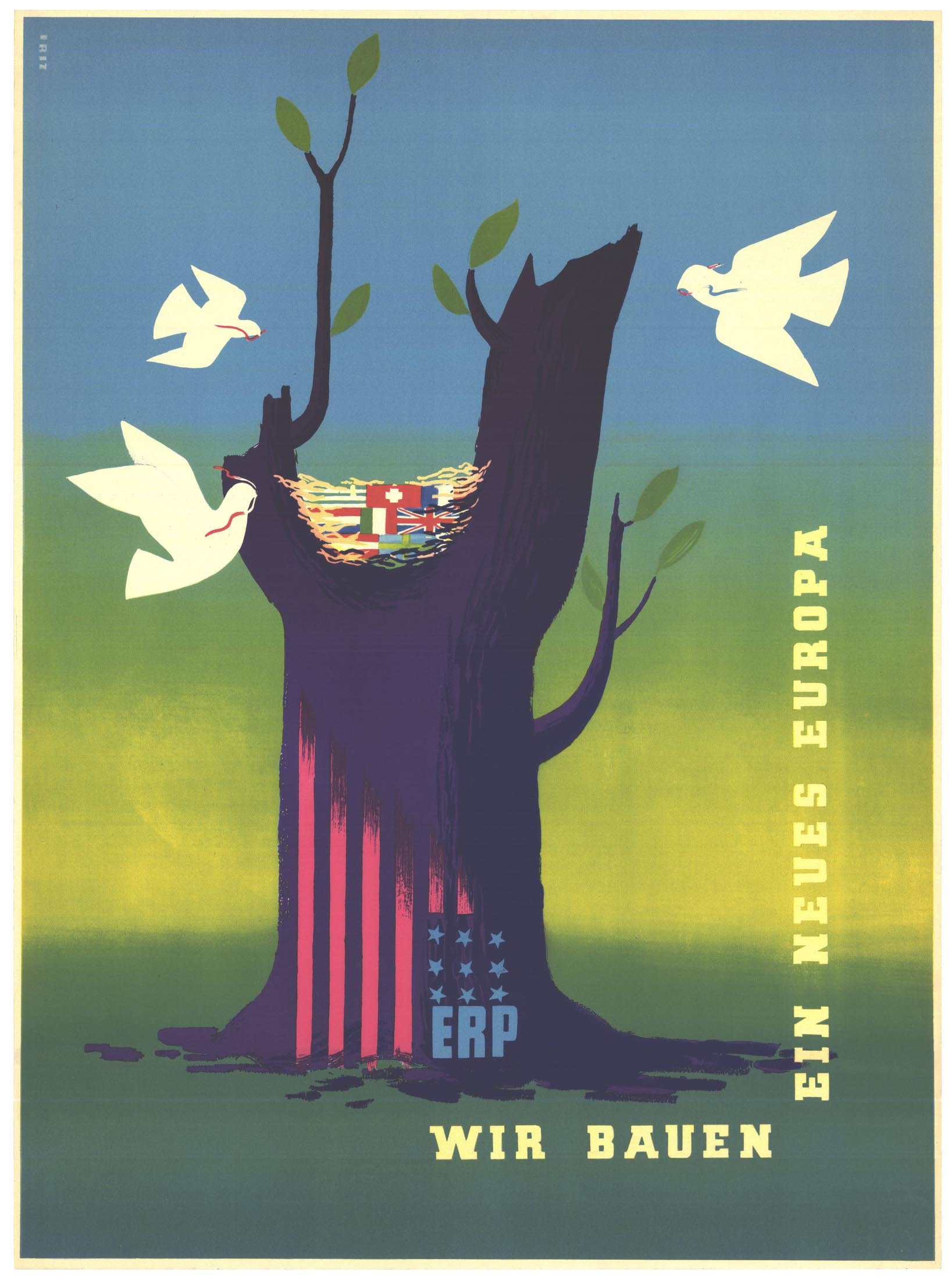  We're Building a New Europe "Wir Bauen Ein Neues Europa", by Kurt Krapeik, 1950.  George C. Marshall Foundation .  