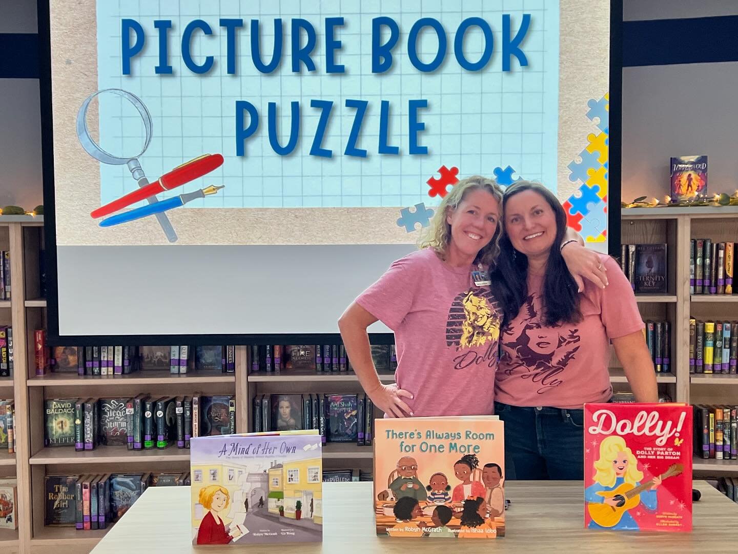 Thank you McKamy Middle School for hosting me last week. What a treat to share the in and outs of puzzling together a picture book with 300 8th graders. 🧩 And the best part sharing it with my best friend Megan! 

If you think picture books are ONLY 