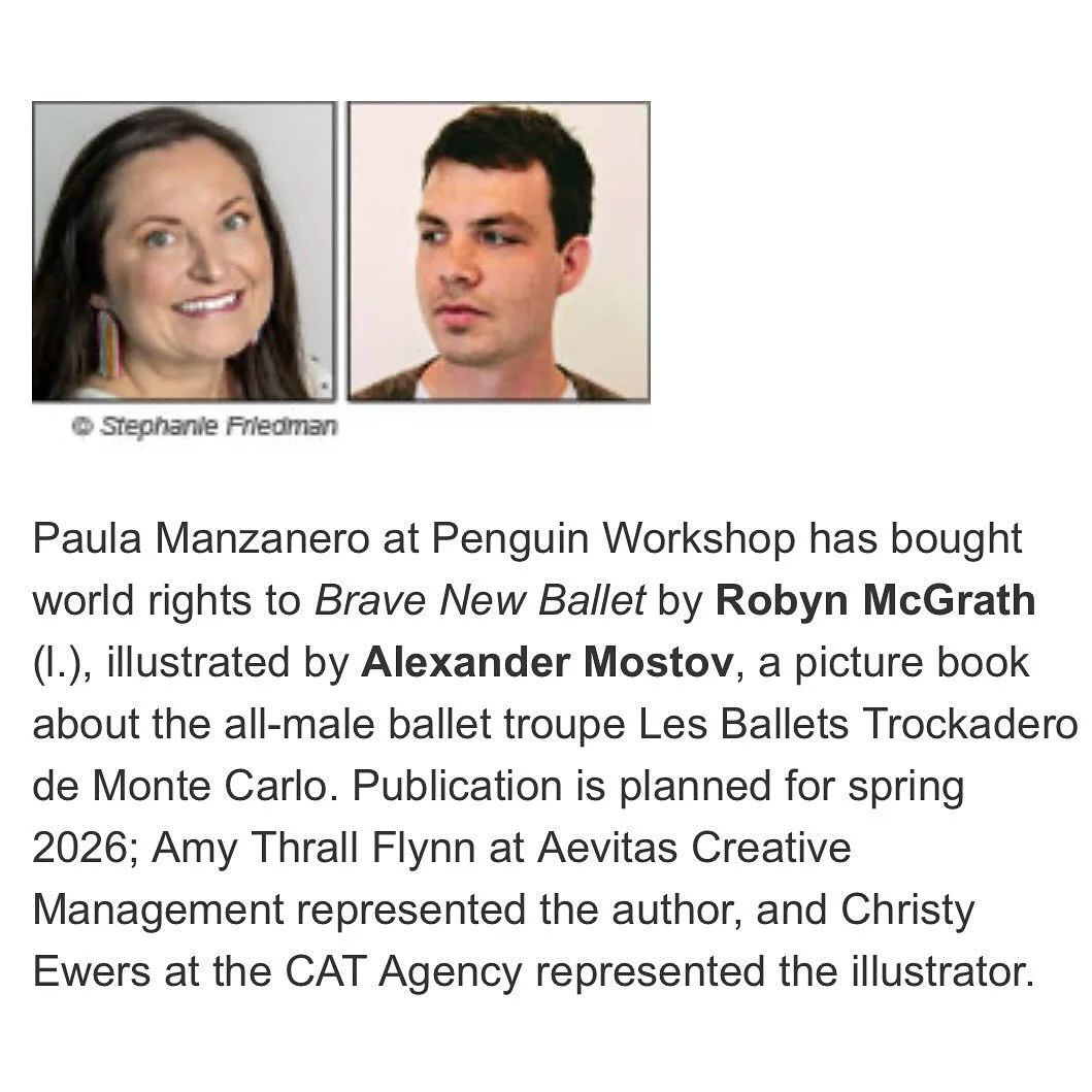 Thrilled to share the news of my next picture book- BRAVE NEW BALLET! 🩰 The origin story of Les Ballet Trockadero de Montecarlo, an all male drag ballet troupe celebrating 50yrs of dancing! 🥳 

I first saw the Trocks in 2000 @paramountaustin and so