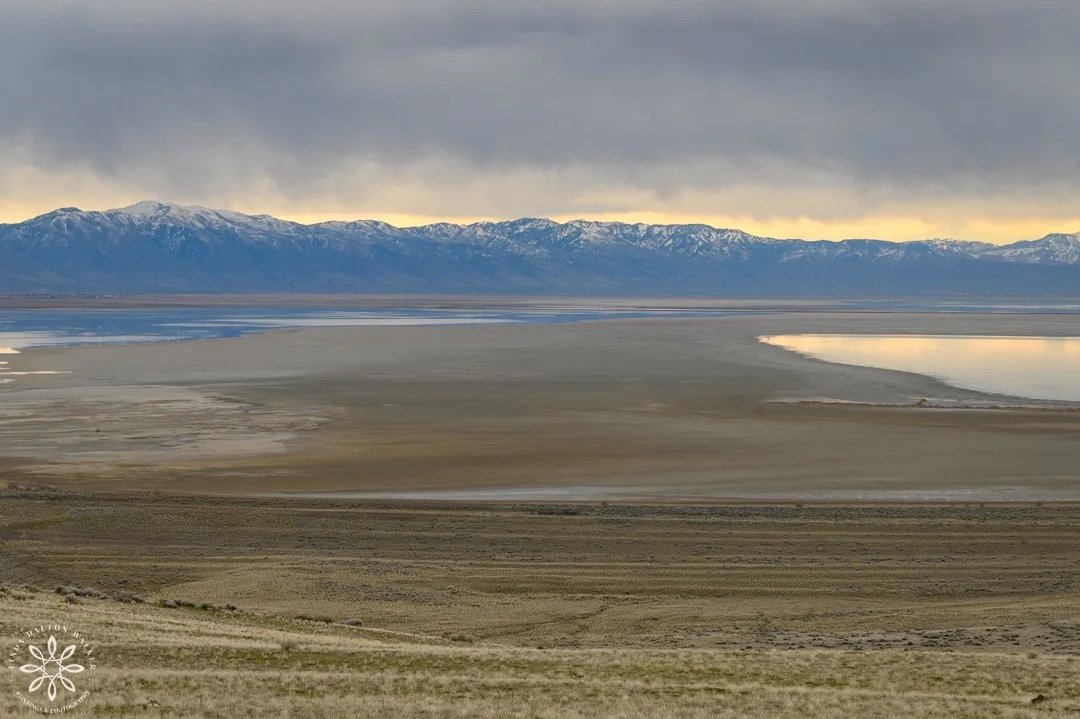 Sandbar leading from Fremont Island to Antelope Island