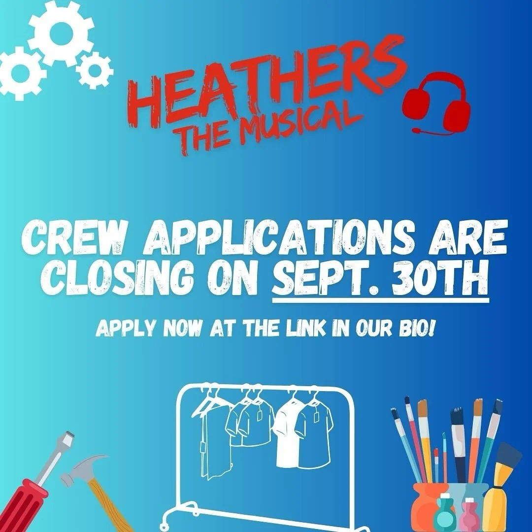 Want to be apart of the magic that will bring this production to life?? Crew applications are officially closing on September 30th! Don&rsquo;t hesitate to submit yours NOW! 

#crew #heathers #mcmasteruniversity #musicaltheatre #hamiltontheatre