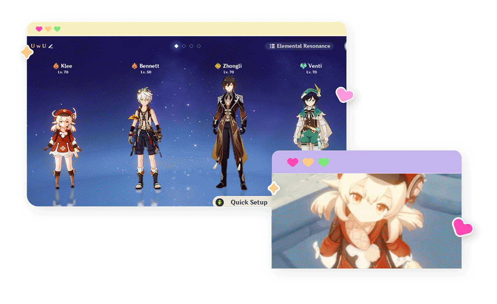 My main team right now is two grandpas babysitting one unlucky boi and the cutest arsonist to ever exist🎀 Genshin Impact is available for free on its official website or on the Apple App or Google Play store.