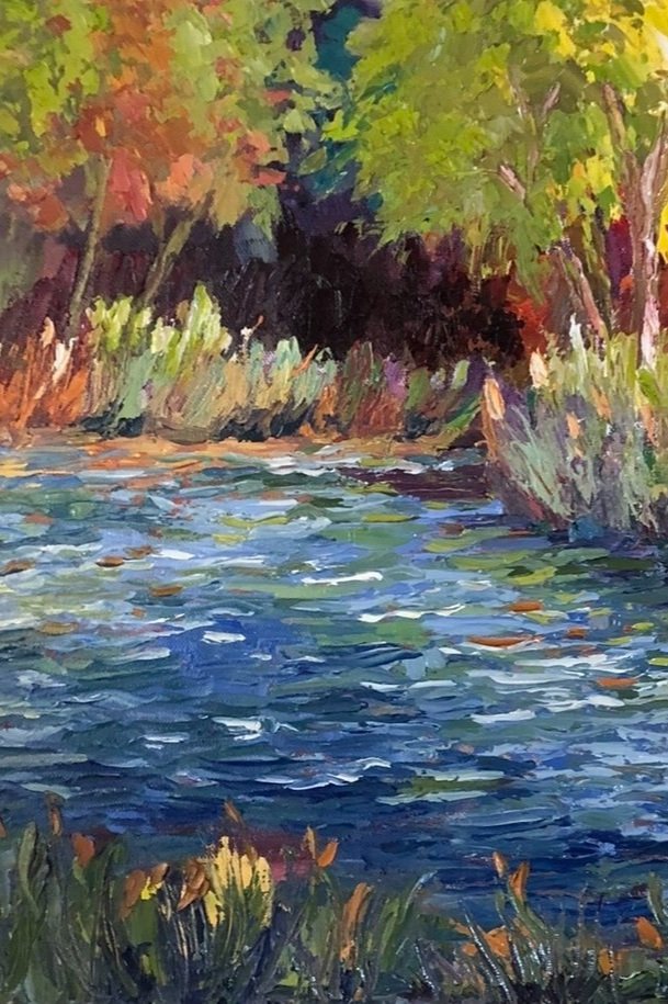 #River, #Salinas, #Stream, #Fall Season, #Oil Painting, #Francie_Beaman