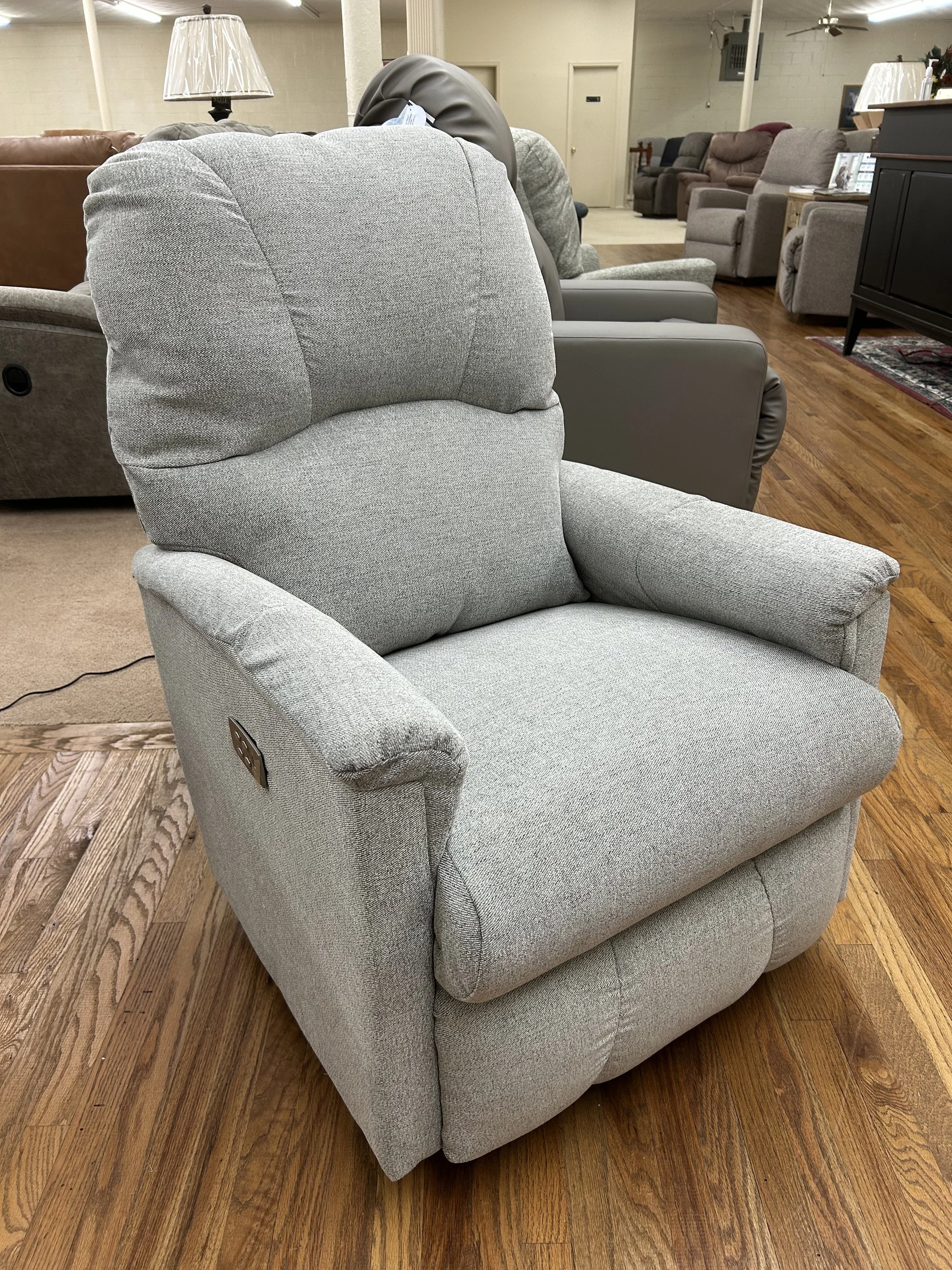 LaZBoy - Mercury power rocker recliner in grey fabric