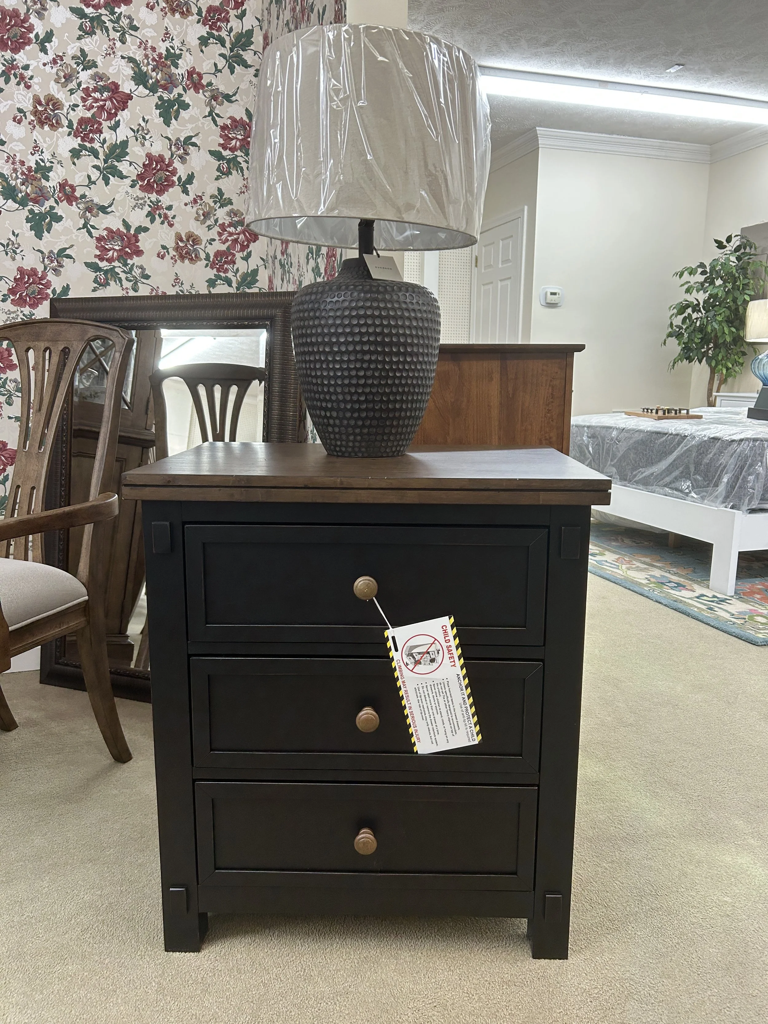 Stormy Ridge nightstand in two-tone: slate black and distressed chickory by A-America