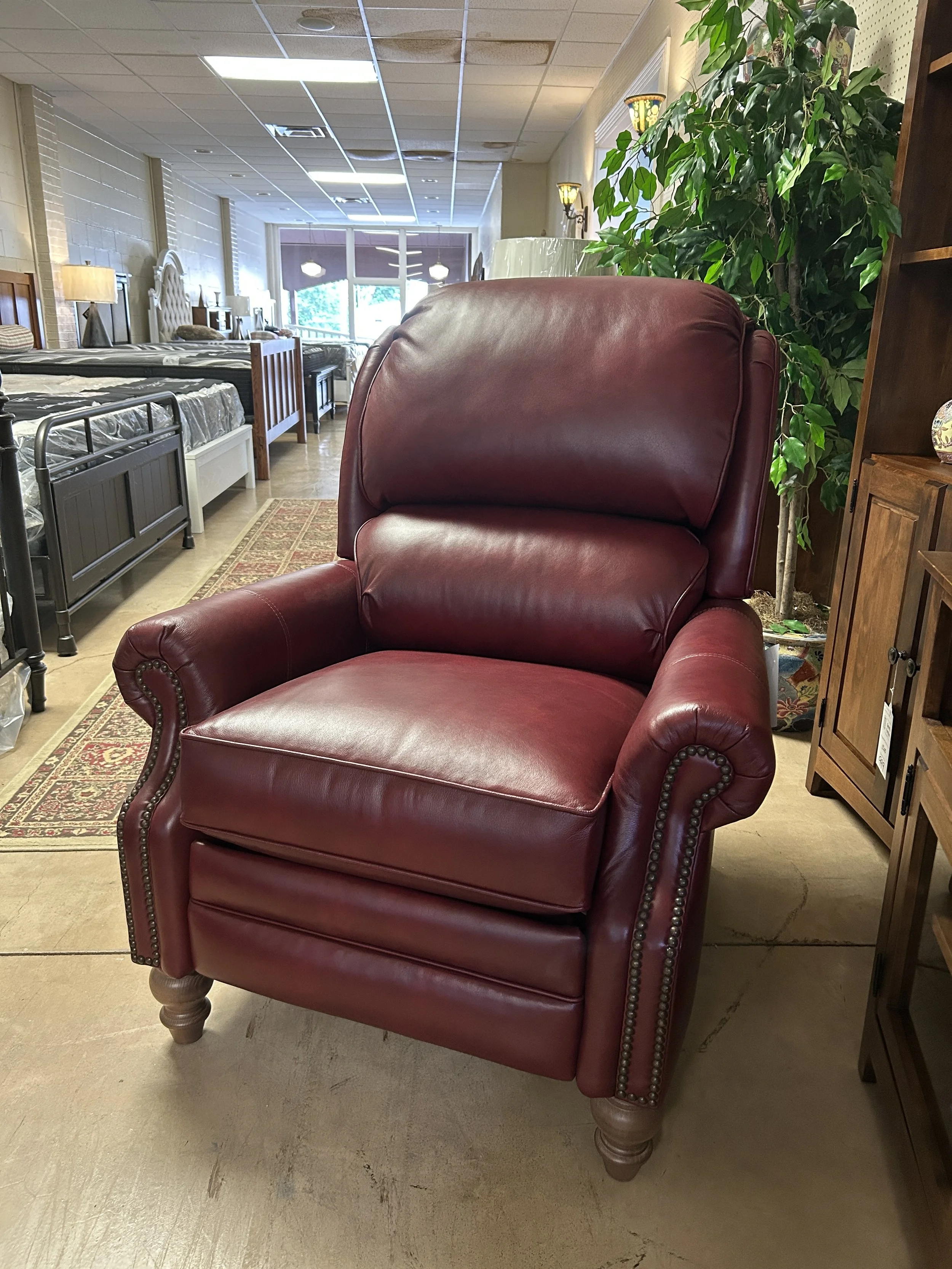 Smith Brothers - press-back reclining chair (705-33) in red leather