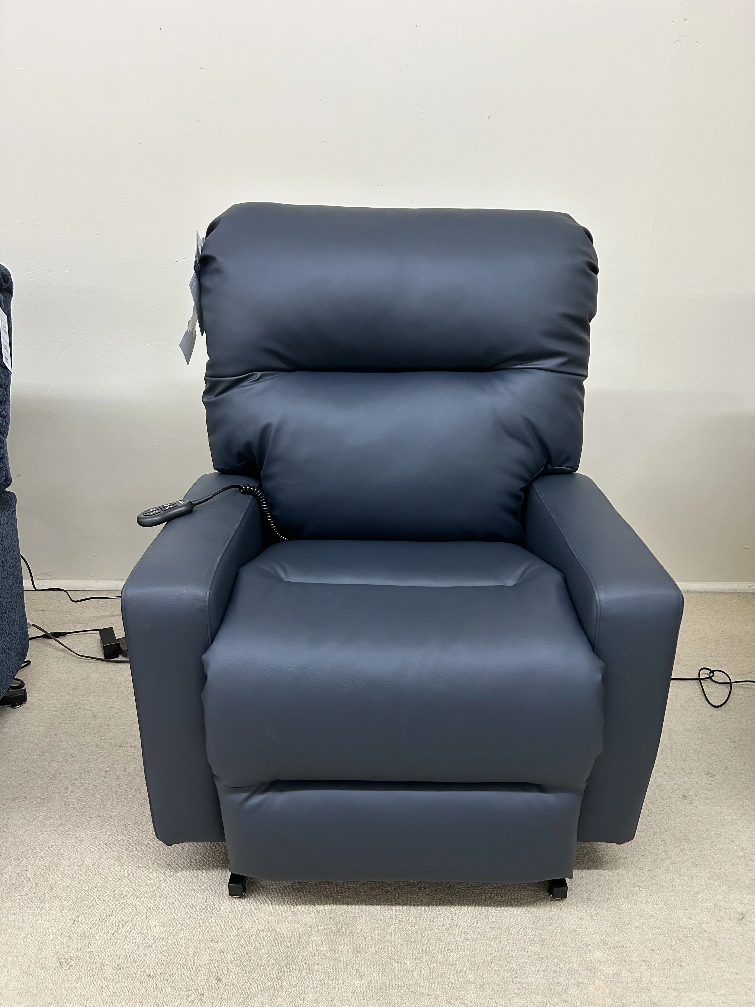 Best HF - power lift recliner in navy blue medical grade vinyl with articulating headrest