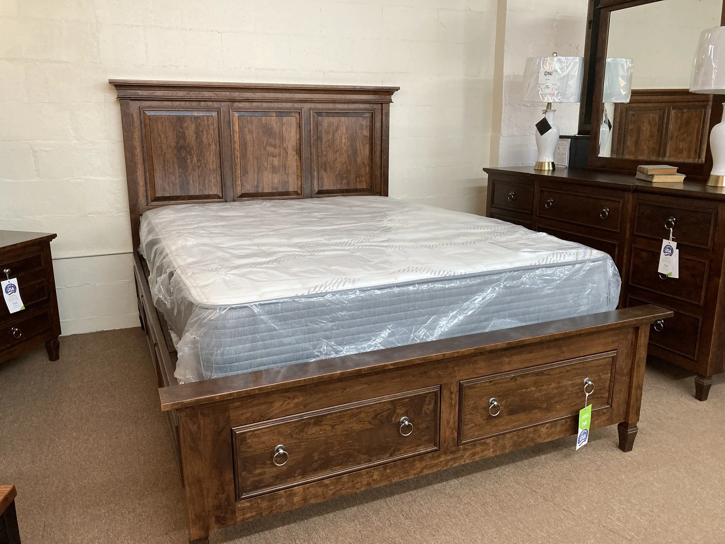 Mavin - Vineyard Haven queen storage bed in Rustic Cherry with Asbury stain.