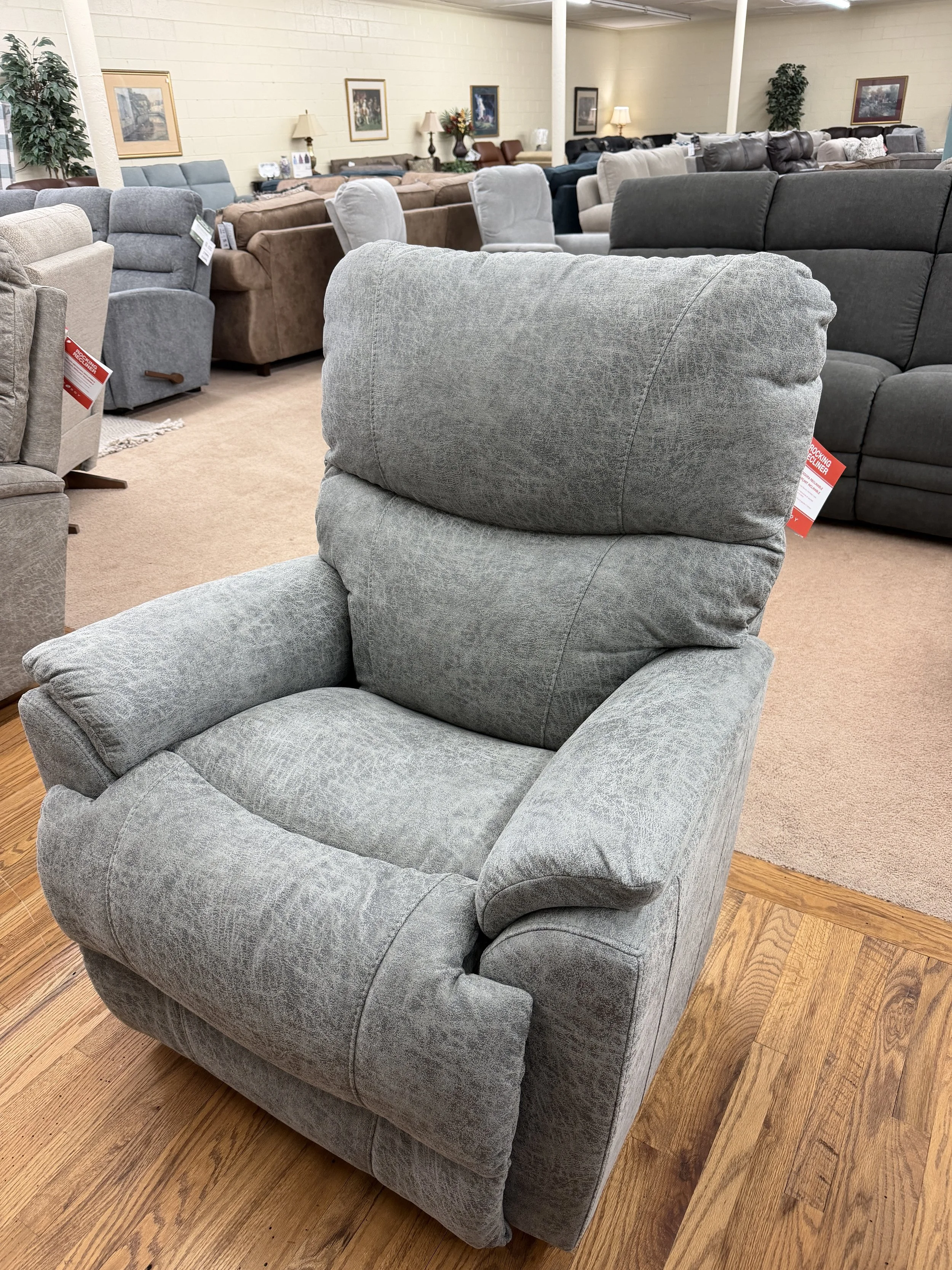 LaZBoy - Trouper manual rocker recliner in mink sueded polyester 