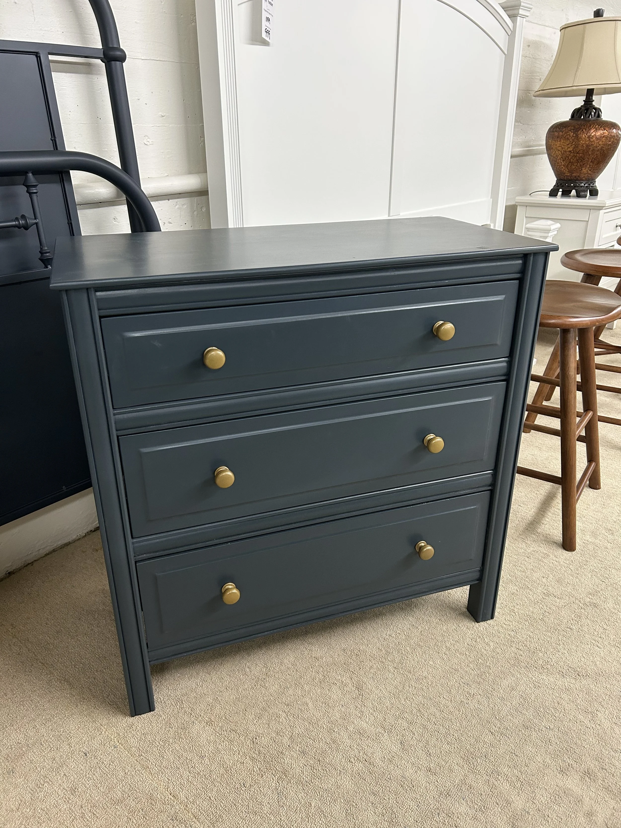 Marina console (32" wide x 32" high x 16" deep) in blue finish on solid wood - by Million Dollar Rustic