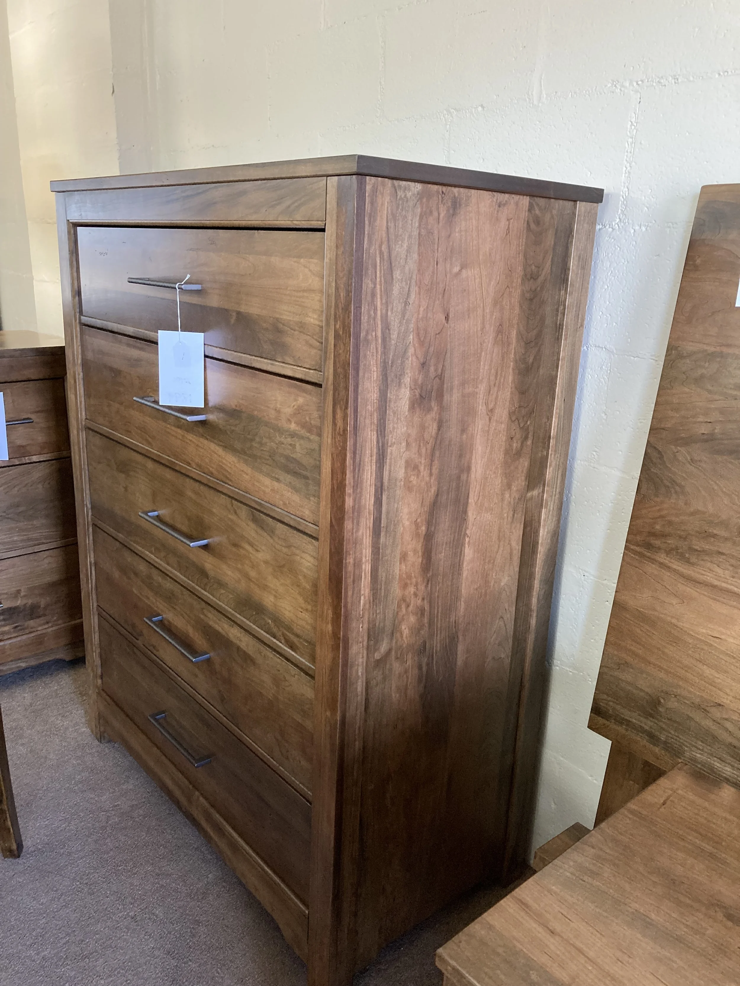 Dresser and Mirror in solid cherry  and poplar from the LM Co. Crafted Cherry collection by Erin and Ben Napier