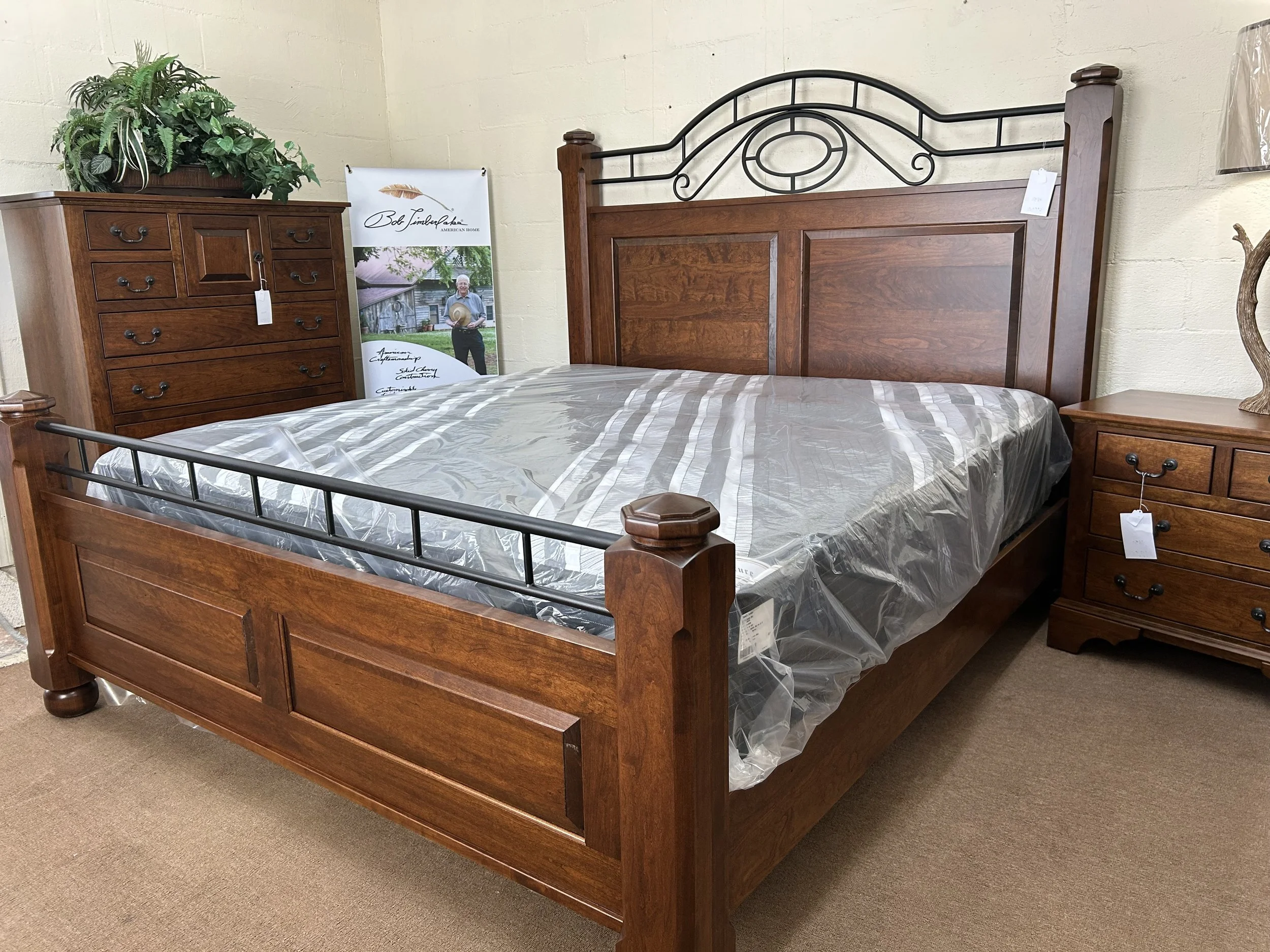 Bob Timberlake American Home - Chetola king bed in Vintage finish on solid cherry with metal accents