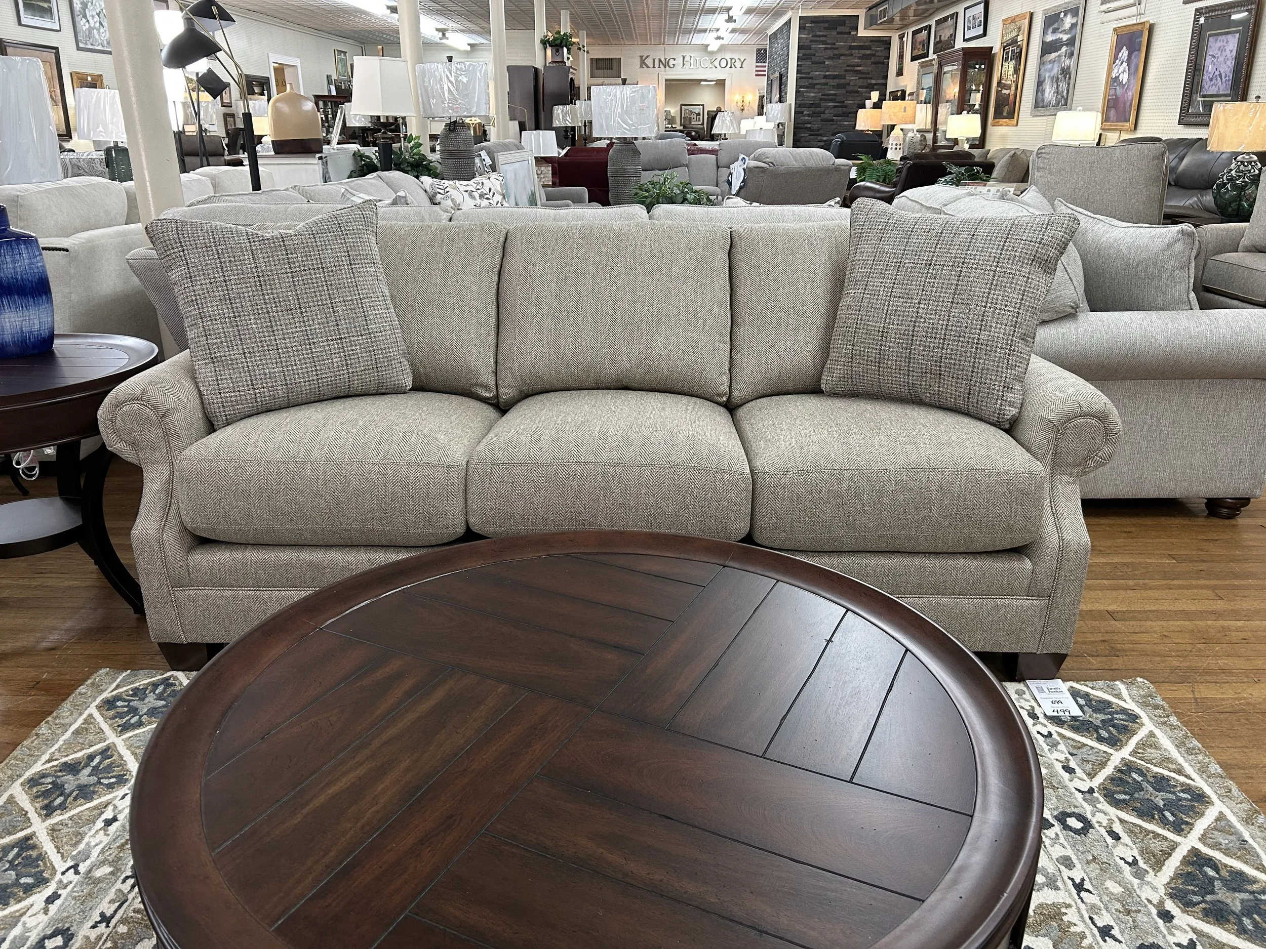 King Hickory - Jordan sofa in Albion Brindle performance fabric